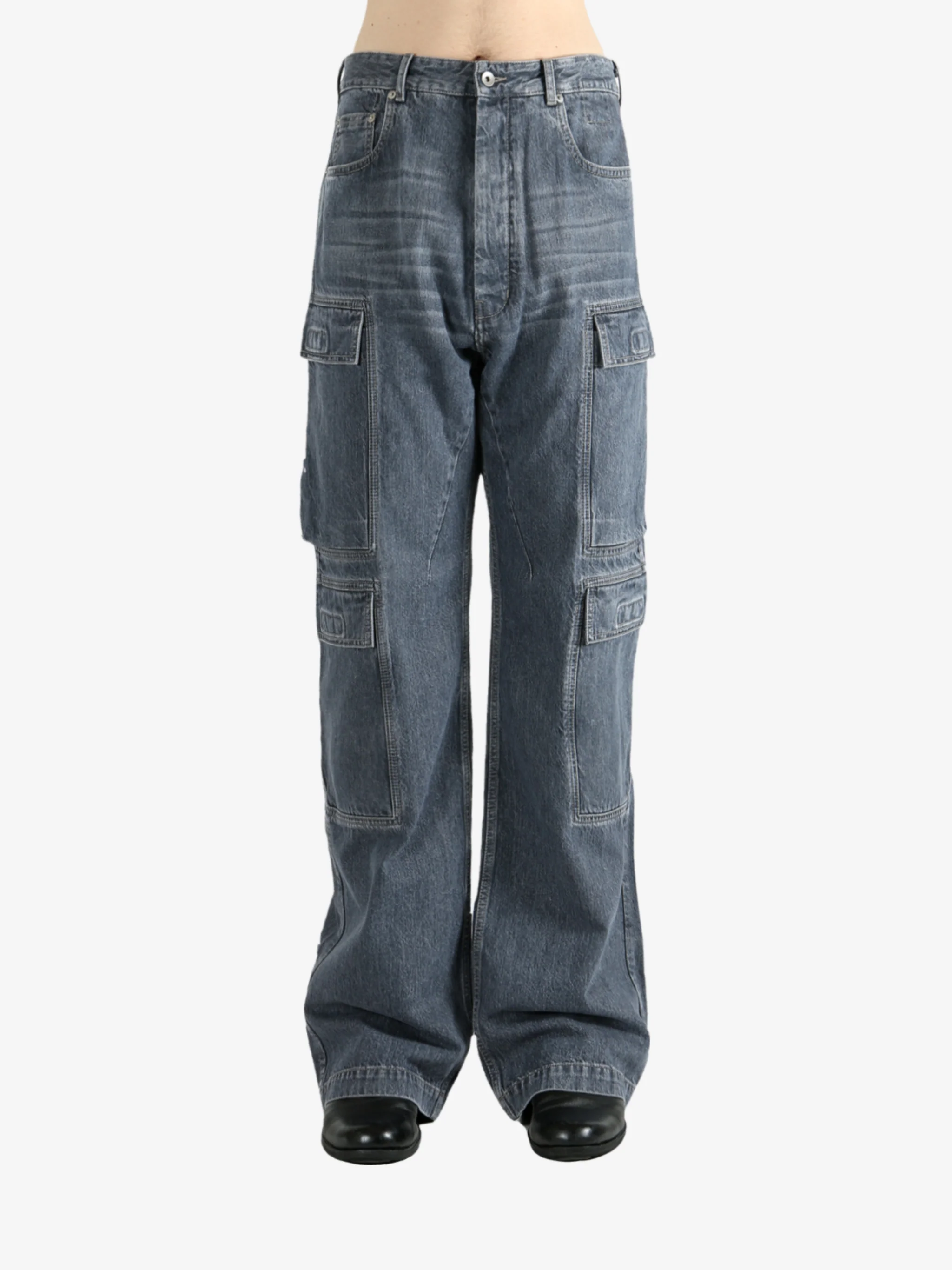 RICK OWENS DRKSHDW - Men Denim Double Cargo Jeans Pants