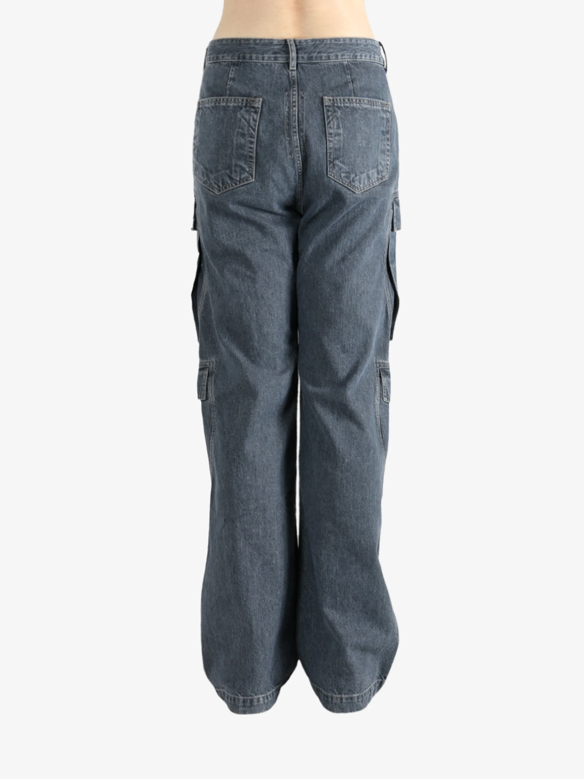 RICK OWENS DRKSHDW - Men Denim Double Cargo Jeans Pants - Image 3