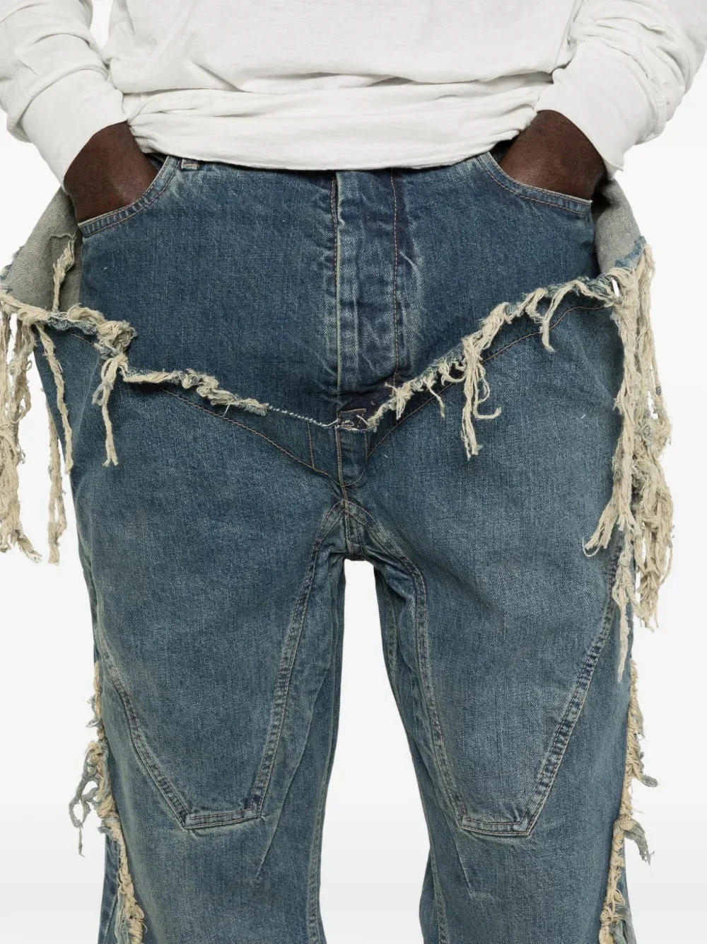 RICK OWENS DRKSHDW - Men Pantaloni In Denim Slivered Bootcut Pant - Image 4