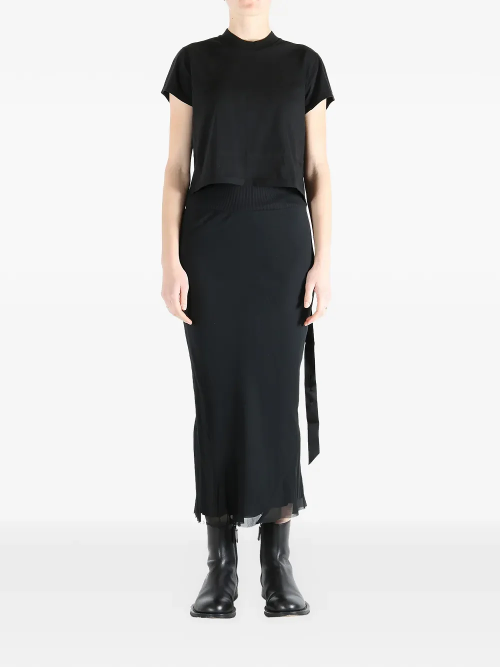 RICK OWENS DRKSHDW - Women Cropped Small Level T-Shirt - Image 4