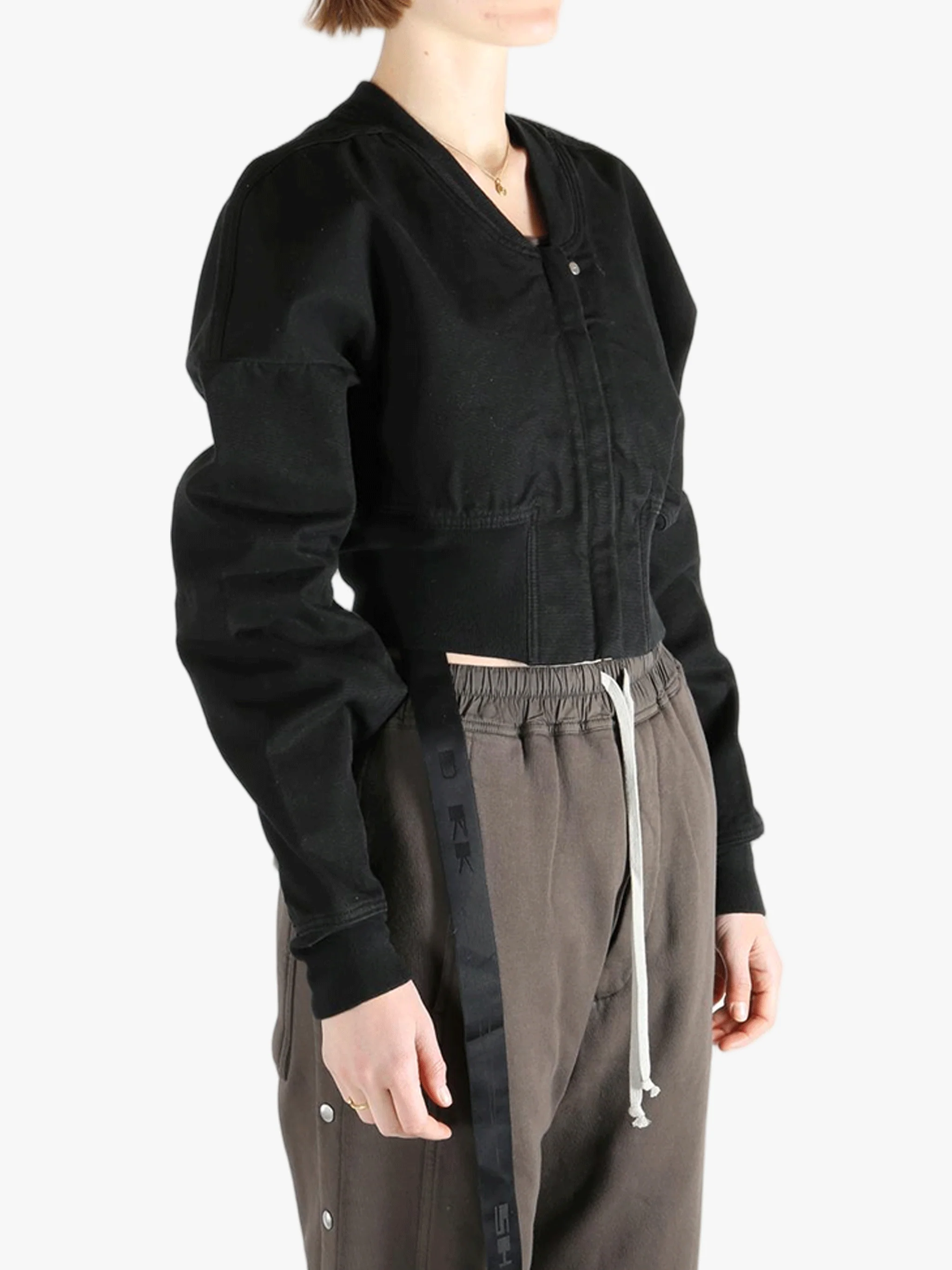 RICK OWENS DRKSHDW - Women Flight Jacket Cropped Bomber - Image 2