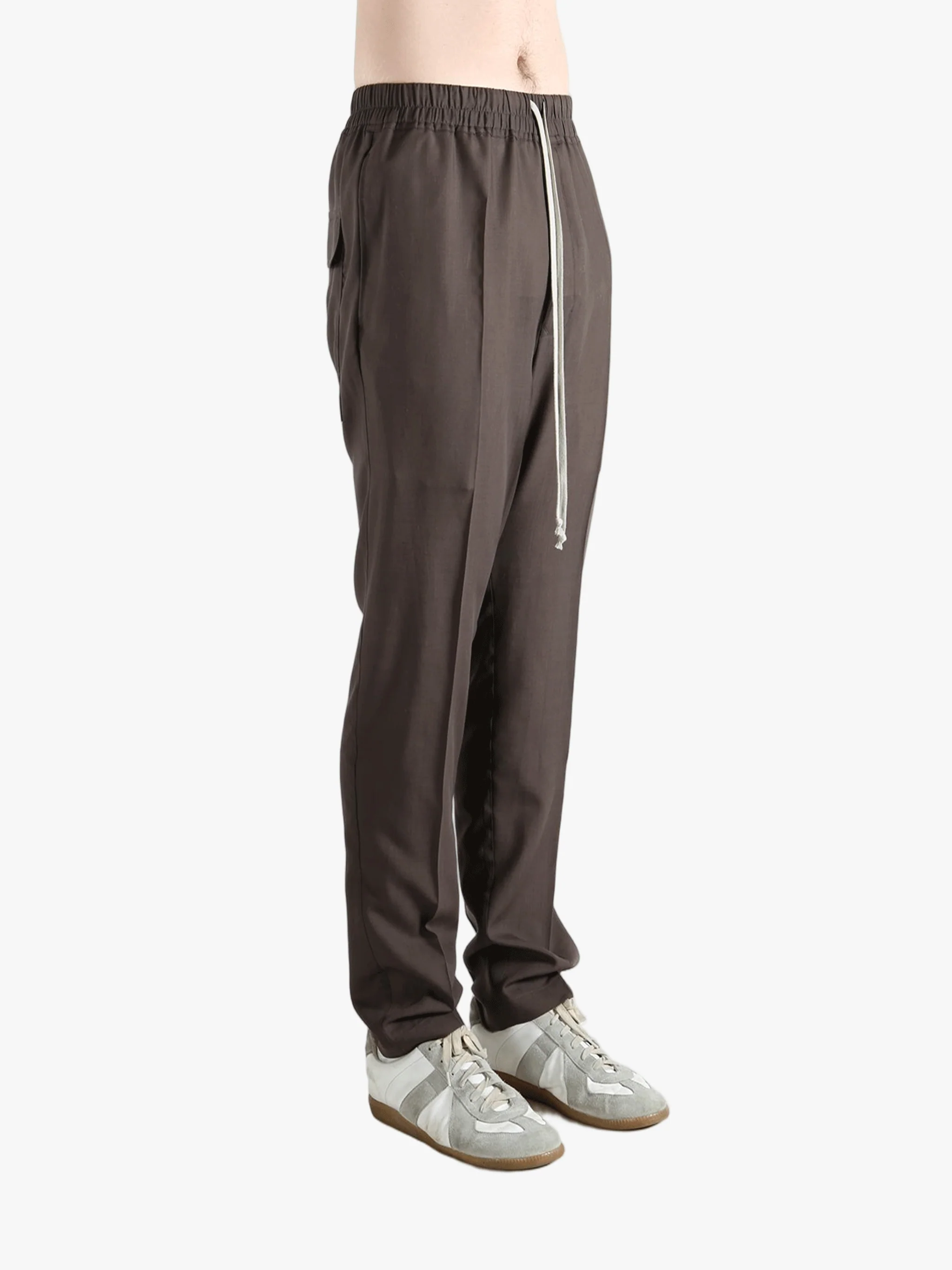 RICK OWENS - Men Drawstring Slim Long Pants - Image 2