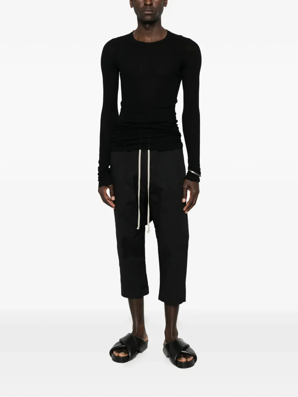 RICK OWENS - Men Ribbed Long Sleeve T-Shirt - Image 4