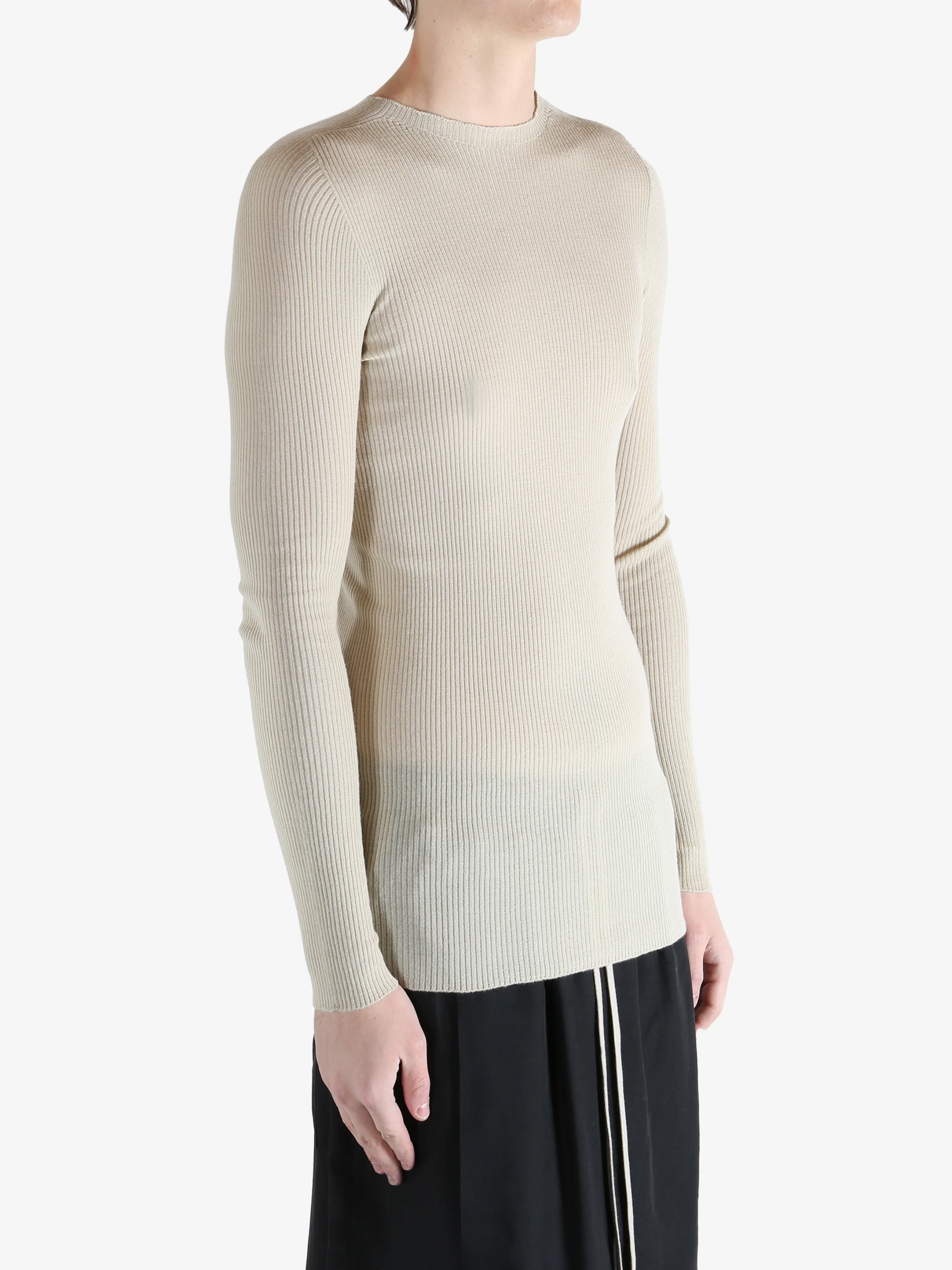 RICK OWENS - Men Ribbed Round Neck Top - Image 2