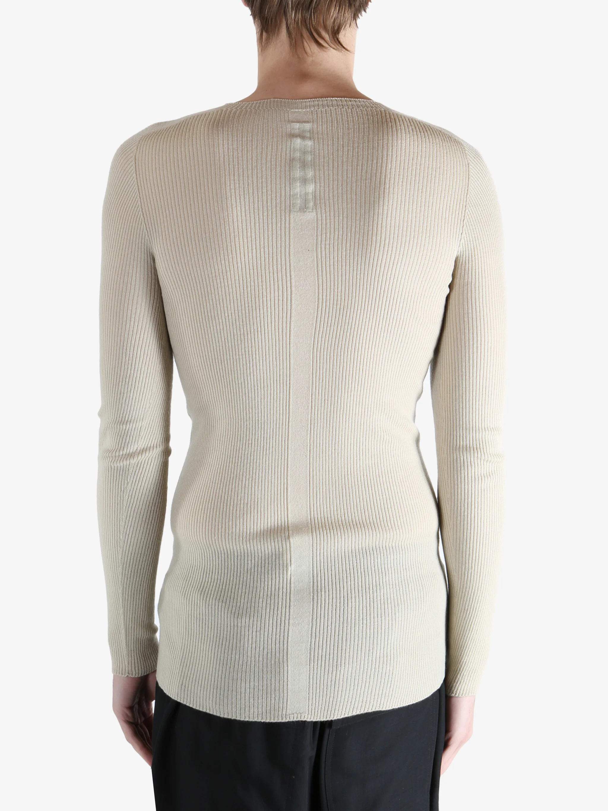 RICK OWENS - Men Ribbed Round Neck Top - Image 3