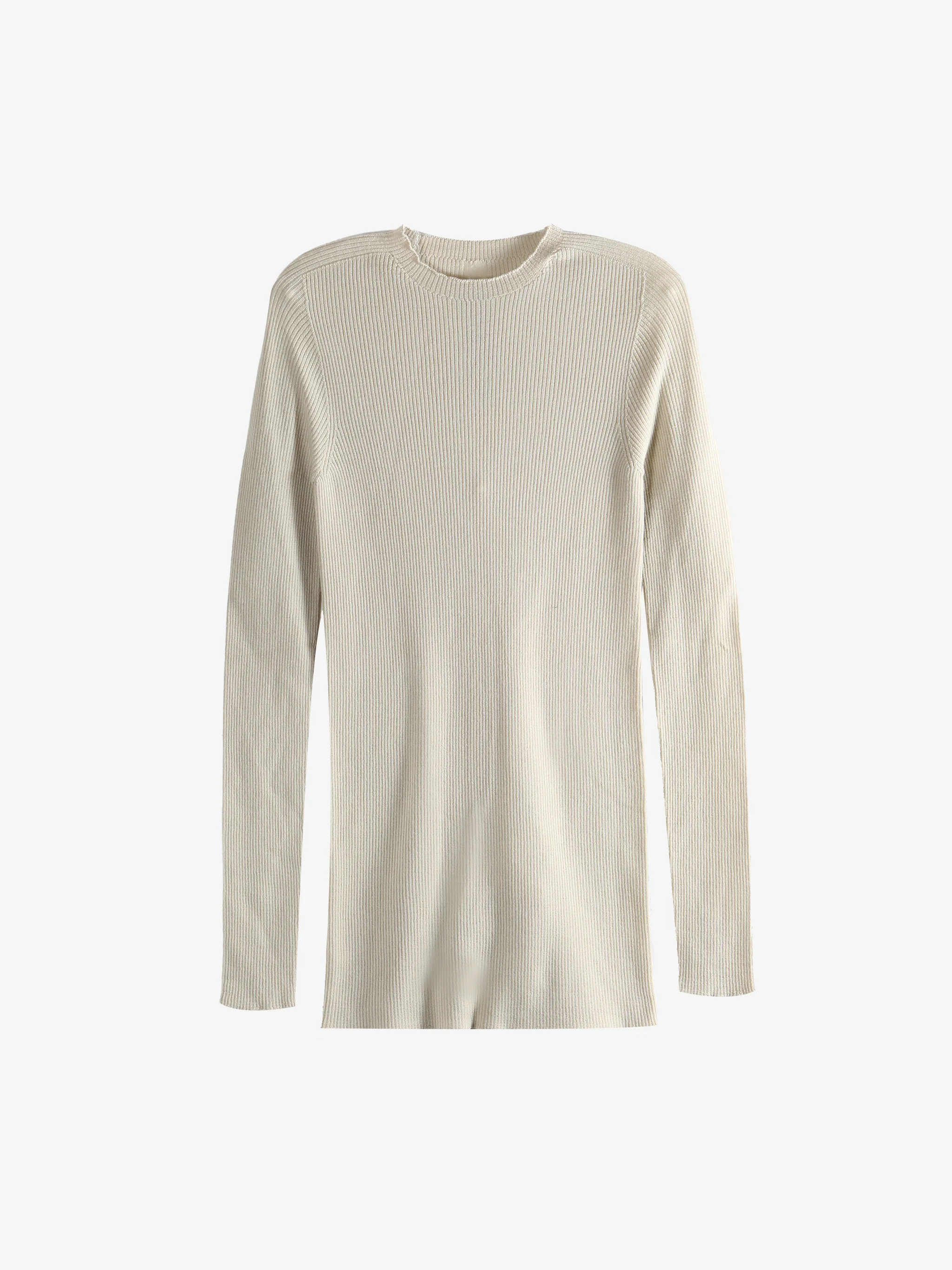 RICK OWENS - Men Ribbed Round Neck Top - Image 5