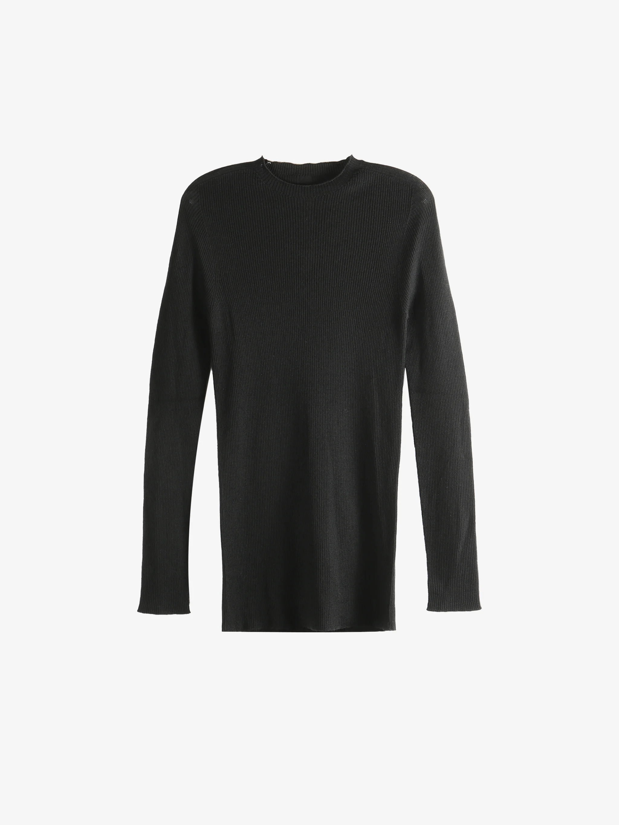 RICK OWENS - Men Ribbed Round Neck Top - Image 5