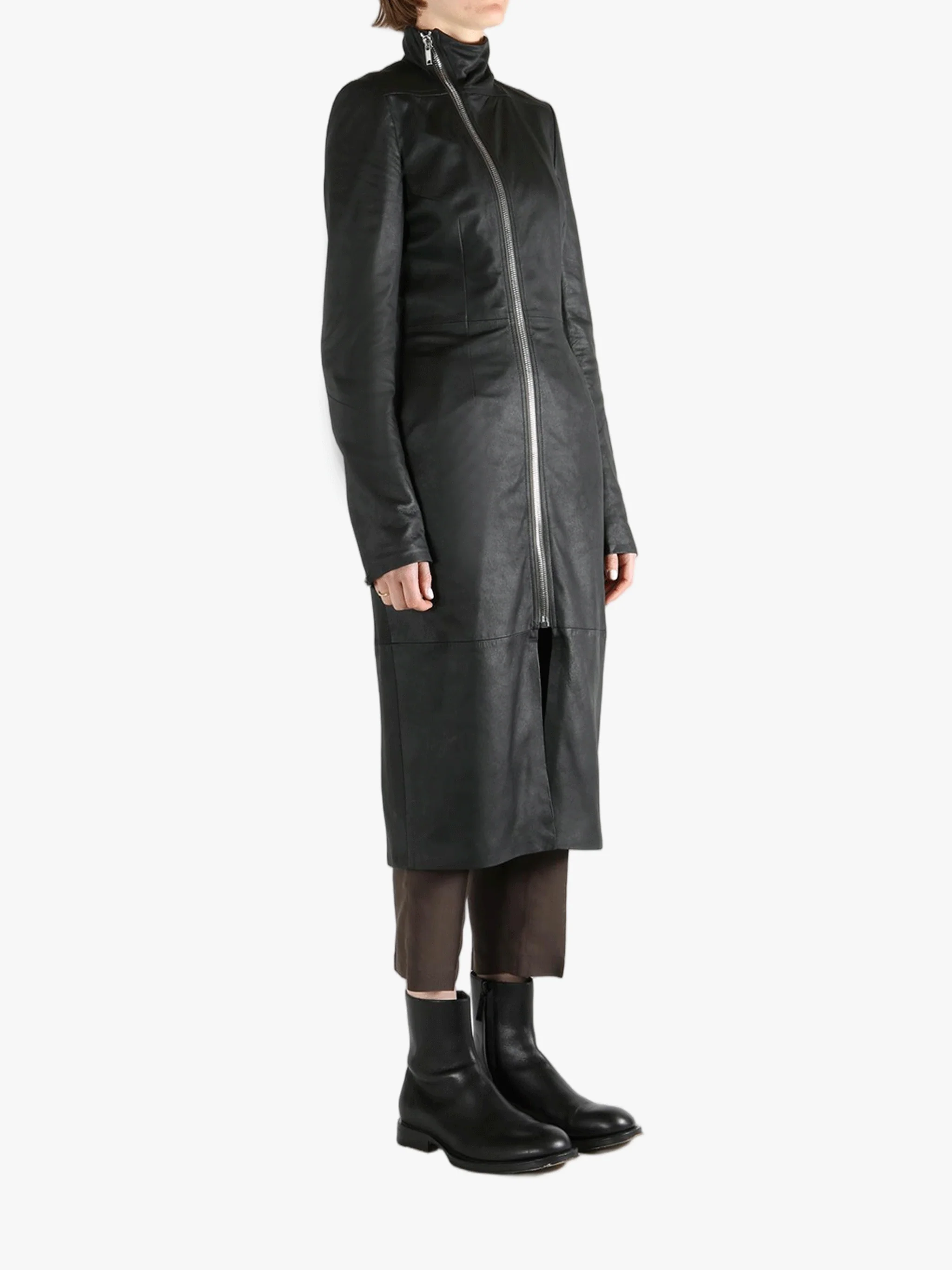 RICK OWENS - Women Cappotto In Pelle Gary Coat - Image 2