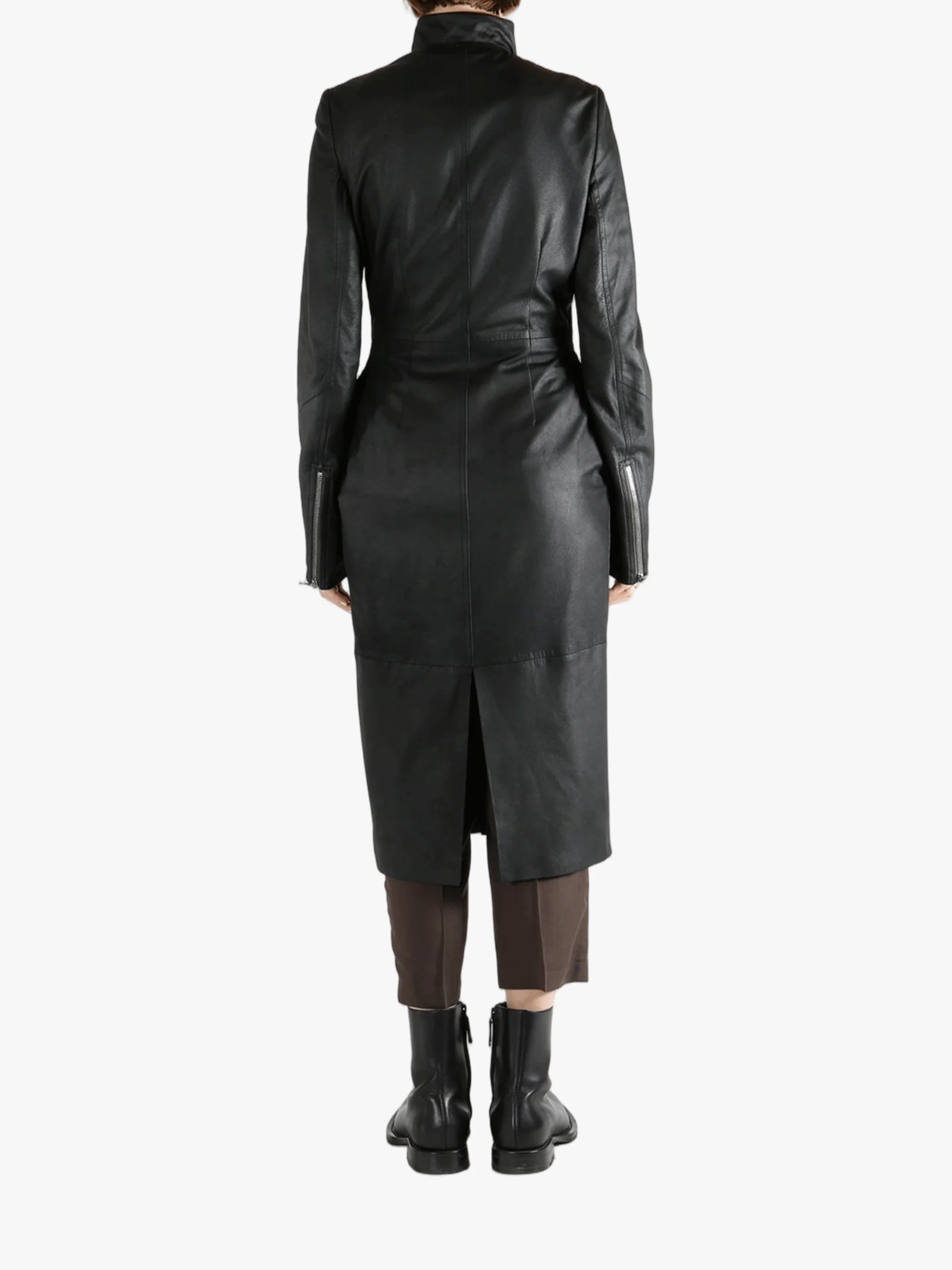 RICK OWENS - Women Cappotto In Pelle Gary Coat - Image 3