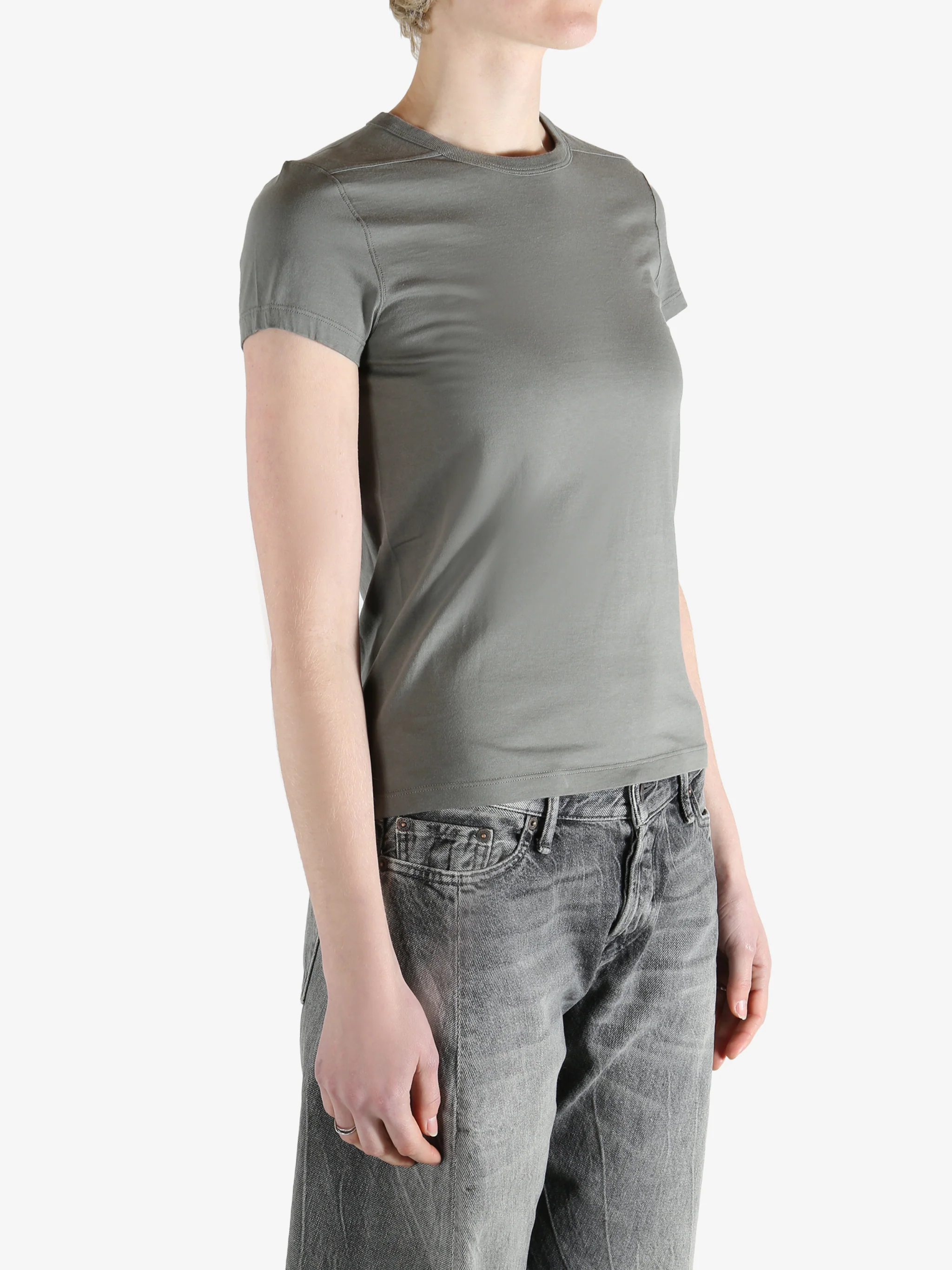 RICK OWENS - Women Cropped Level T-Shirt - Image 2