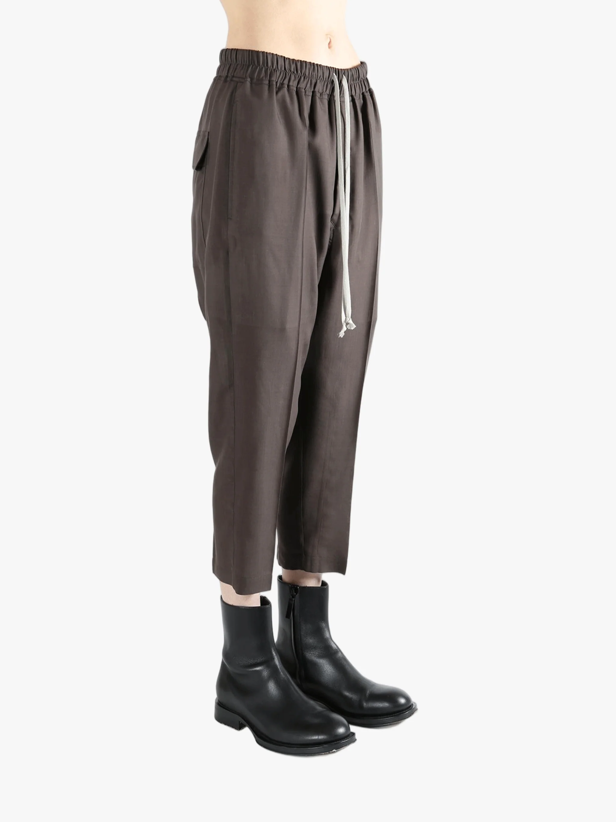 RICK OWENS - Women Drawstring Astaire Cropped Pants - Image 2