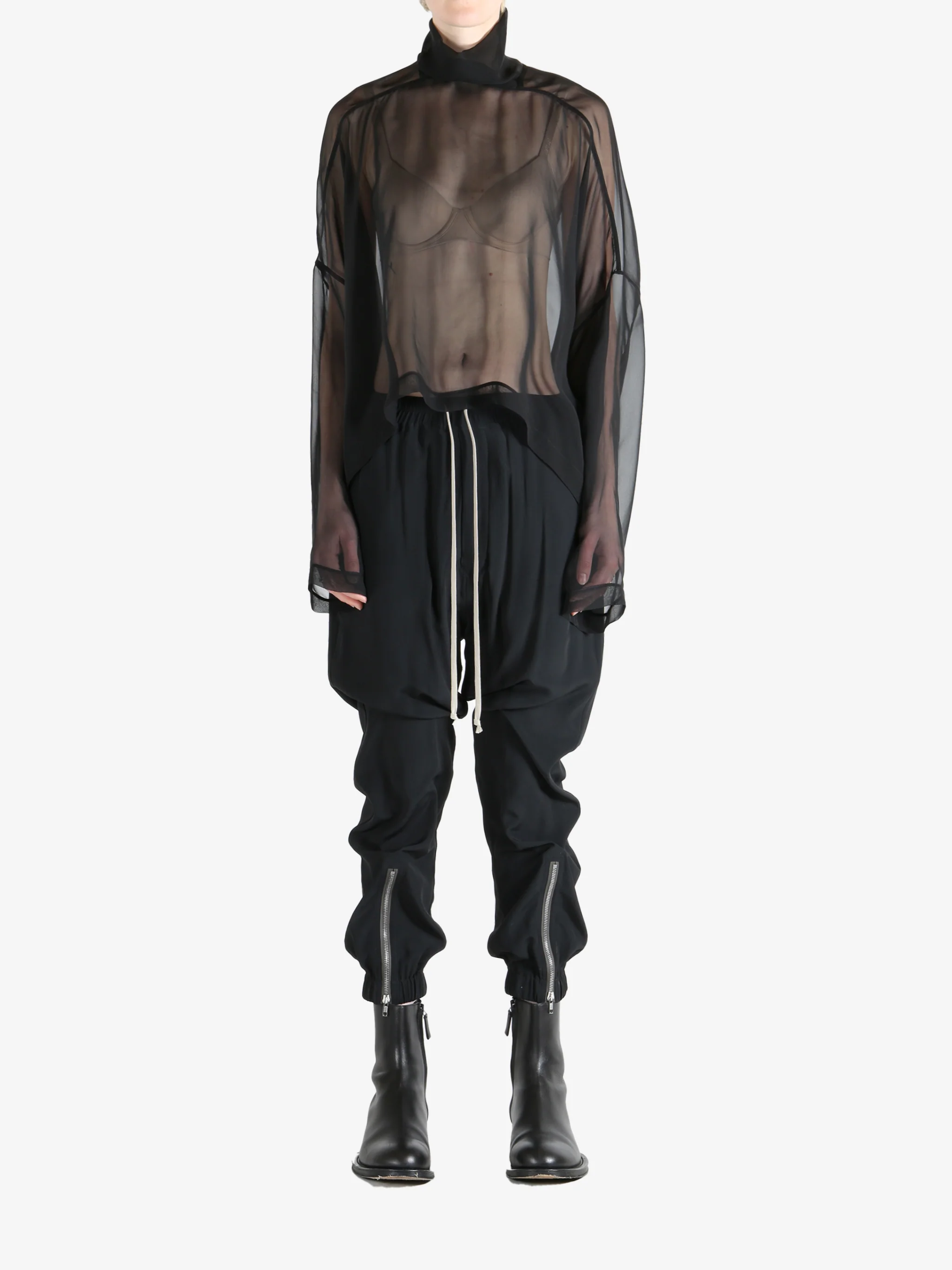 RICK OWENS - Women Jumbo Tabard Cropped Top - Image 4