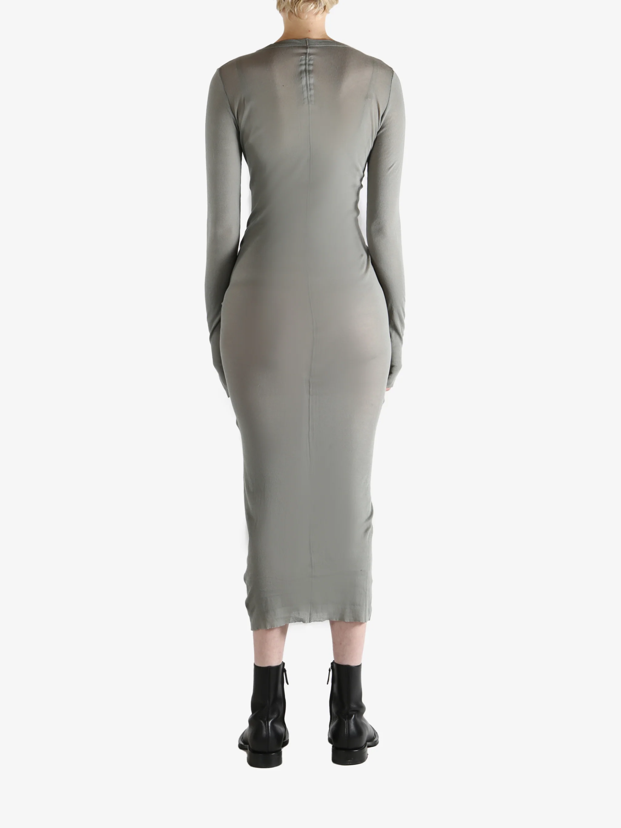 RICK OWENS - Women Rib Long Sleeve Dress - Image 3