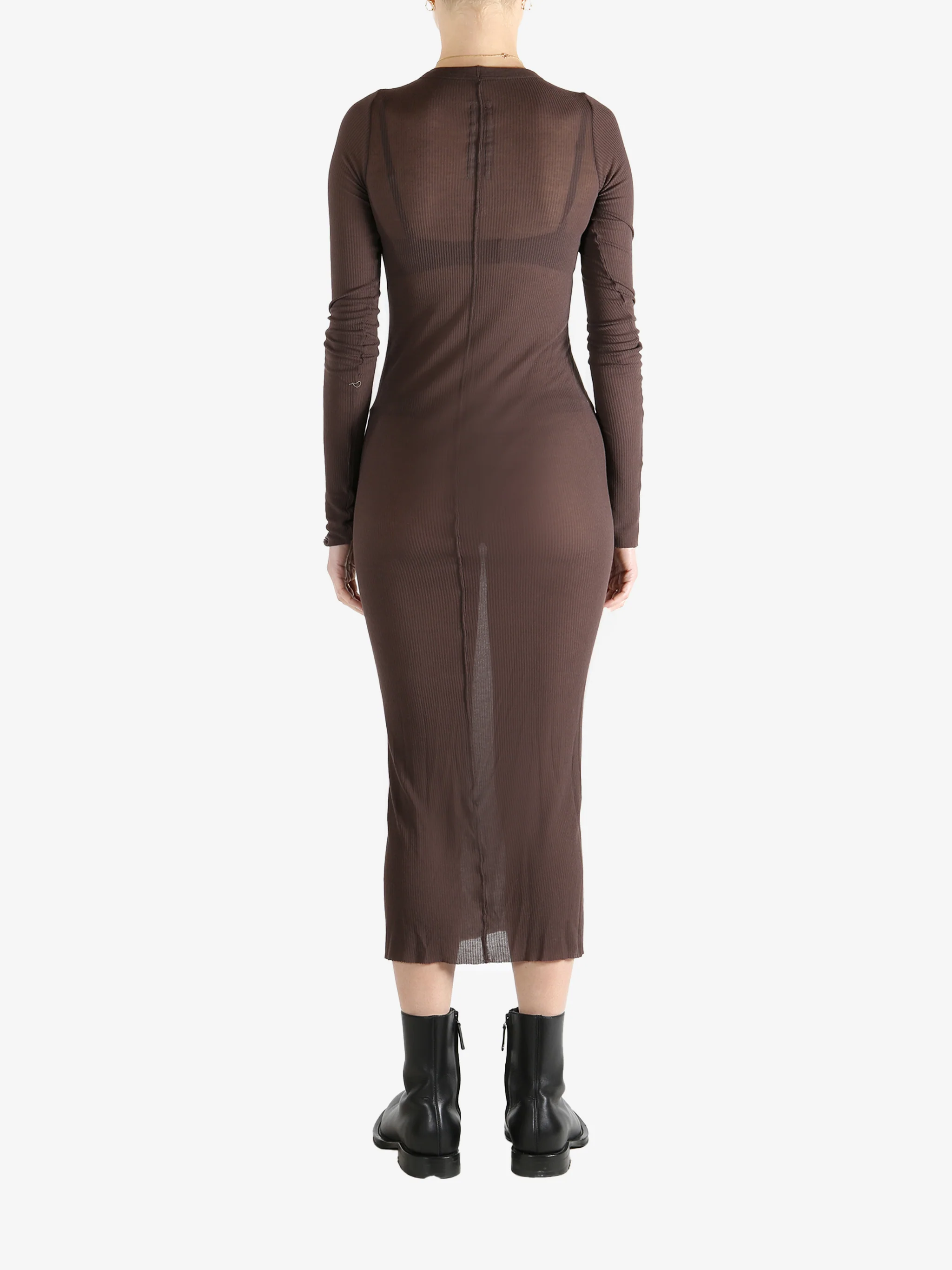 RICK OWENS - Women Rib LS Dress - Image 3