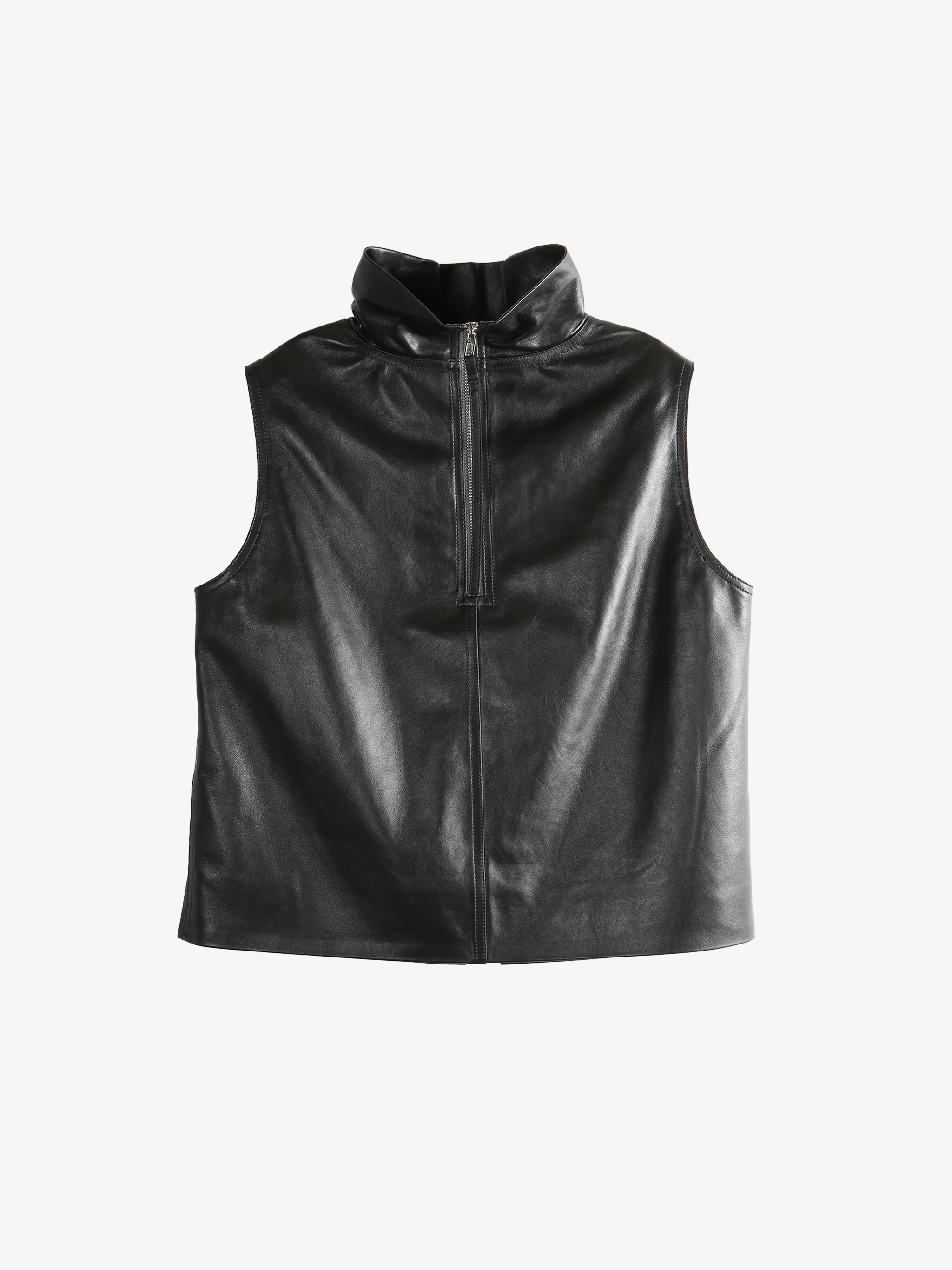 RICK OWENS - Women Short Sleeve Tabard in Pelle Top - Image 5