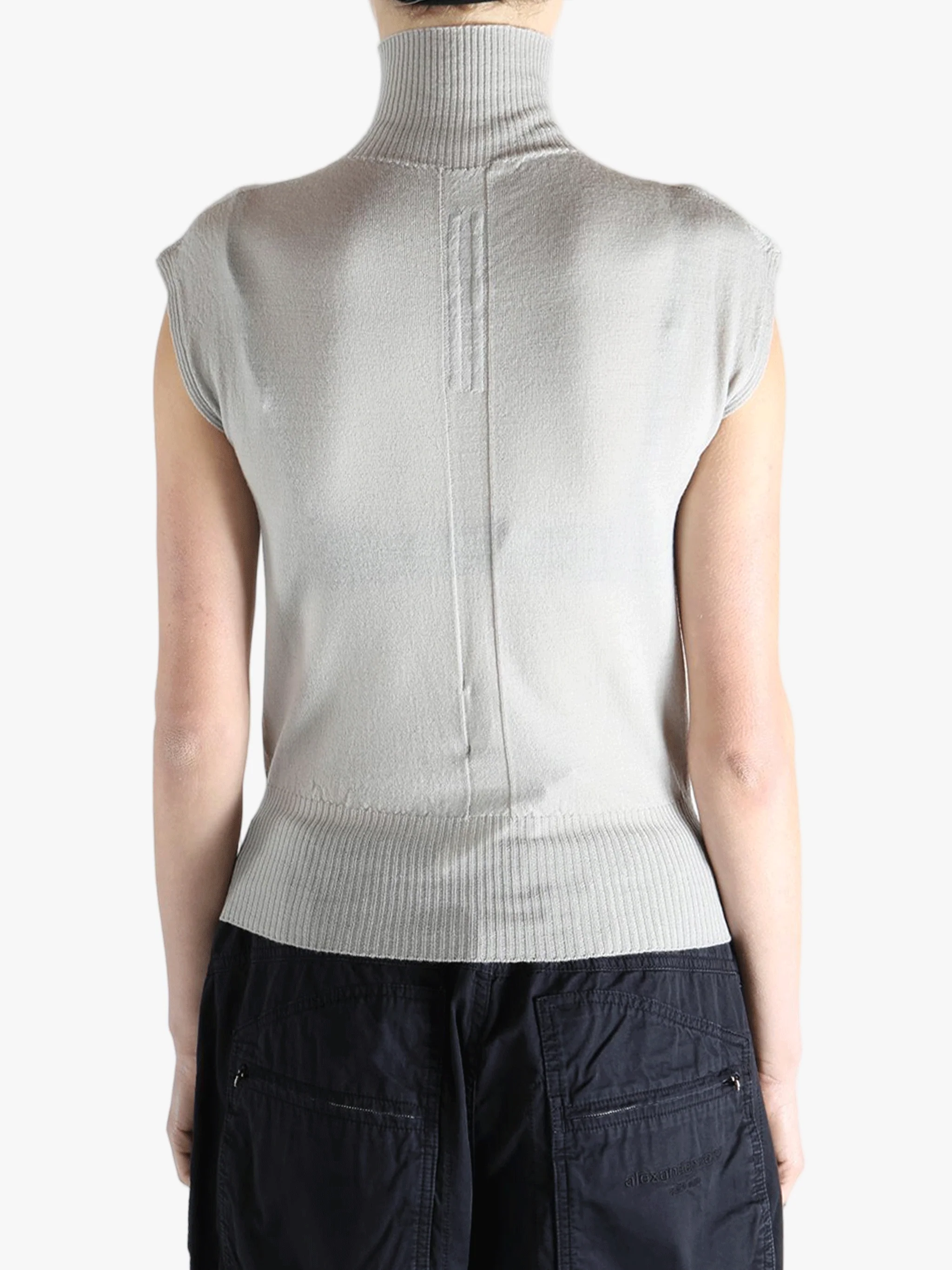RICK OWENS - Women Short Sleeve Turtle Top - Image 3