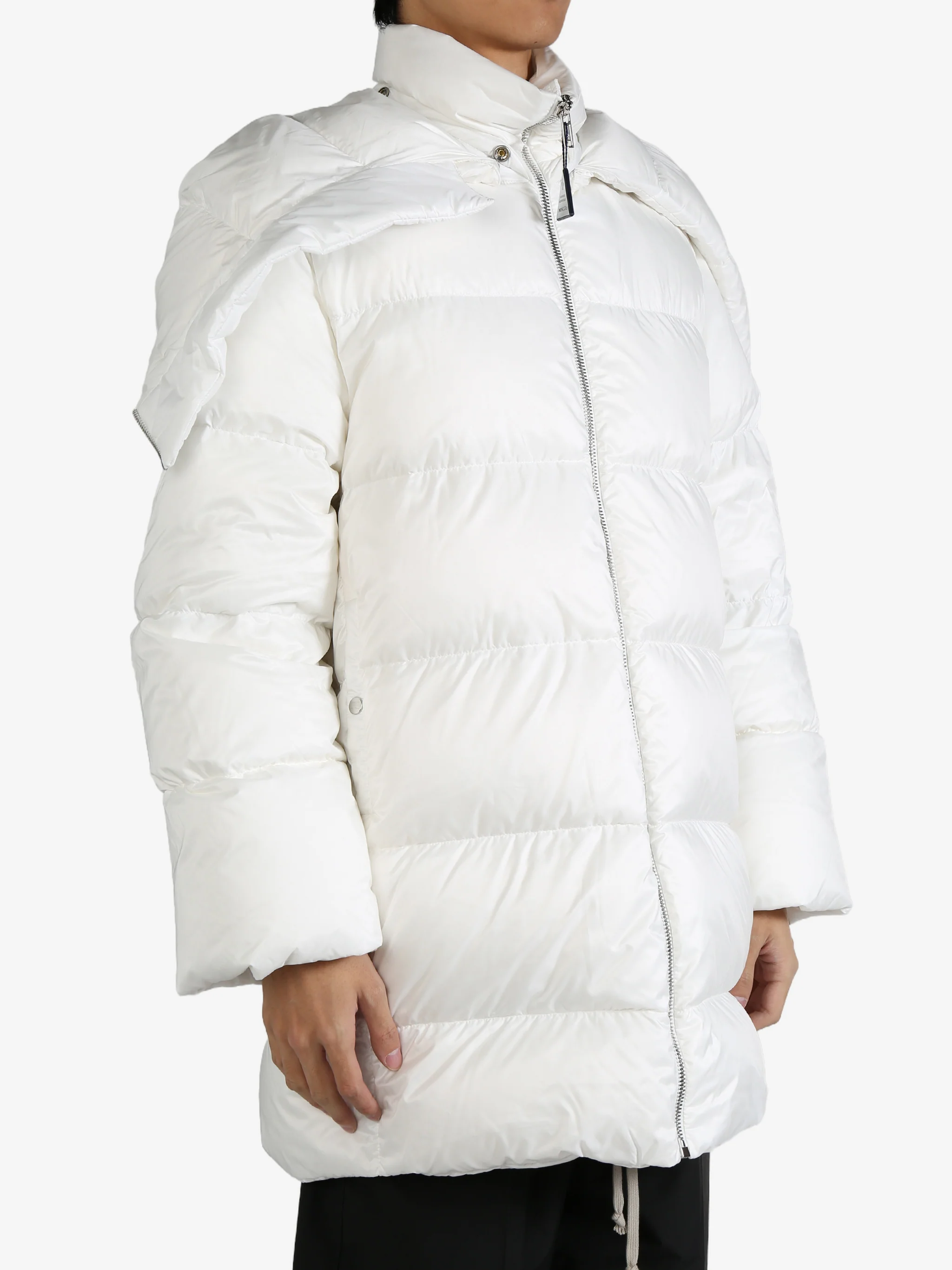 RICK OWENS X MONCLER - Unisex Woven Hooded Cyclopic Coat - Image 2