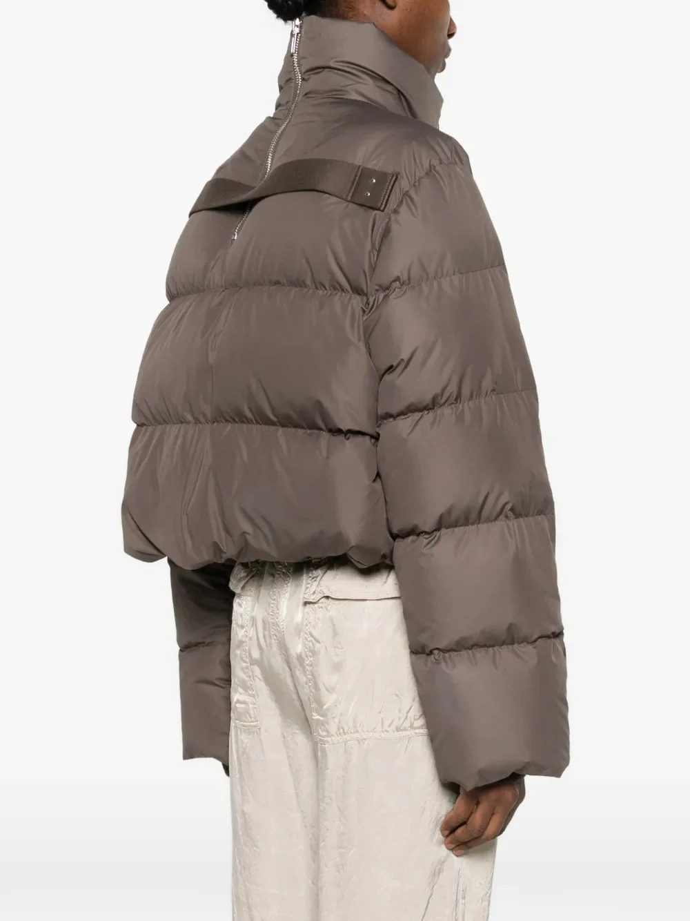 RICK OWENS X MONCLER - Women Woven Cropped Cyclopic Jacket - Image 2
