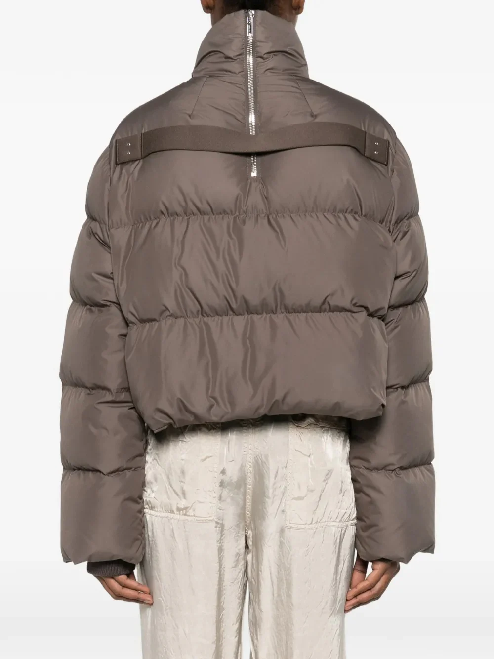 RICK OWENS X MONCLER - Women Woven Cropped Cyclopic Jacket - Image 3