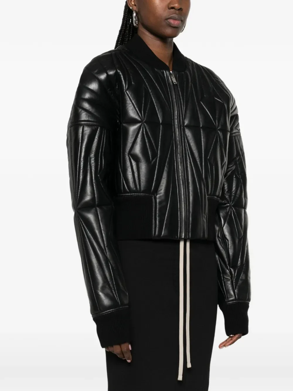 RICK OWENS X MONCLER - Women Woven Geocamo Cropped Jacket - Image 2