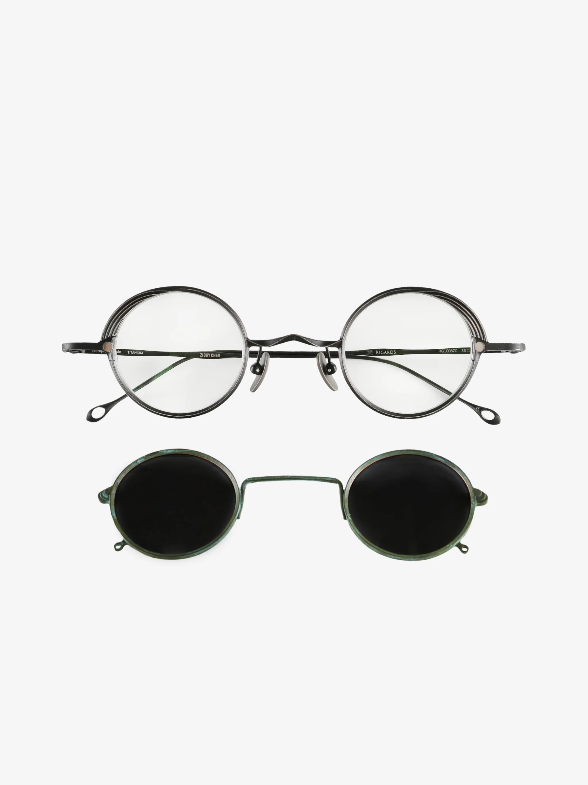 RIGARDS x ZIGGY CHEN - Unisex Frame Titanium/Lens Polyamide Nylon UV400 Sun Lens/Clip Titanium - Image 3
