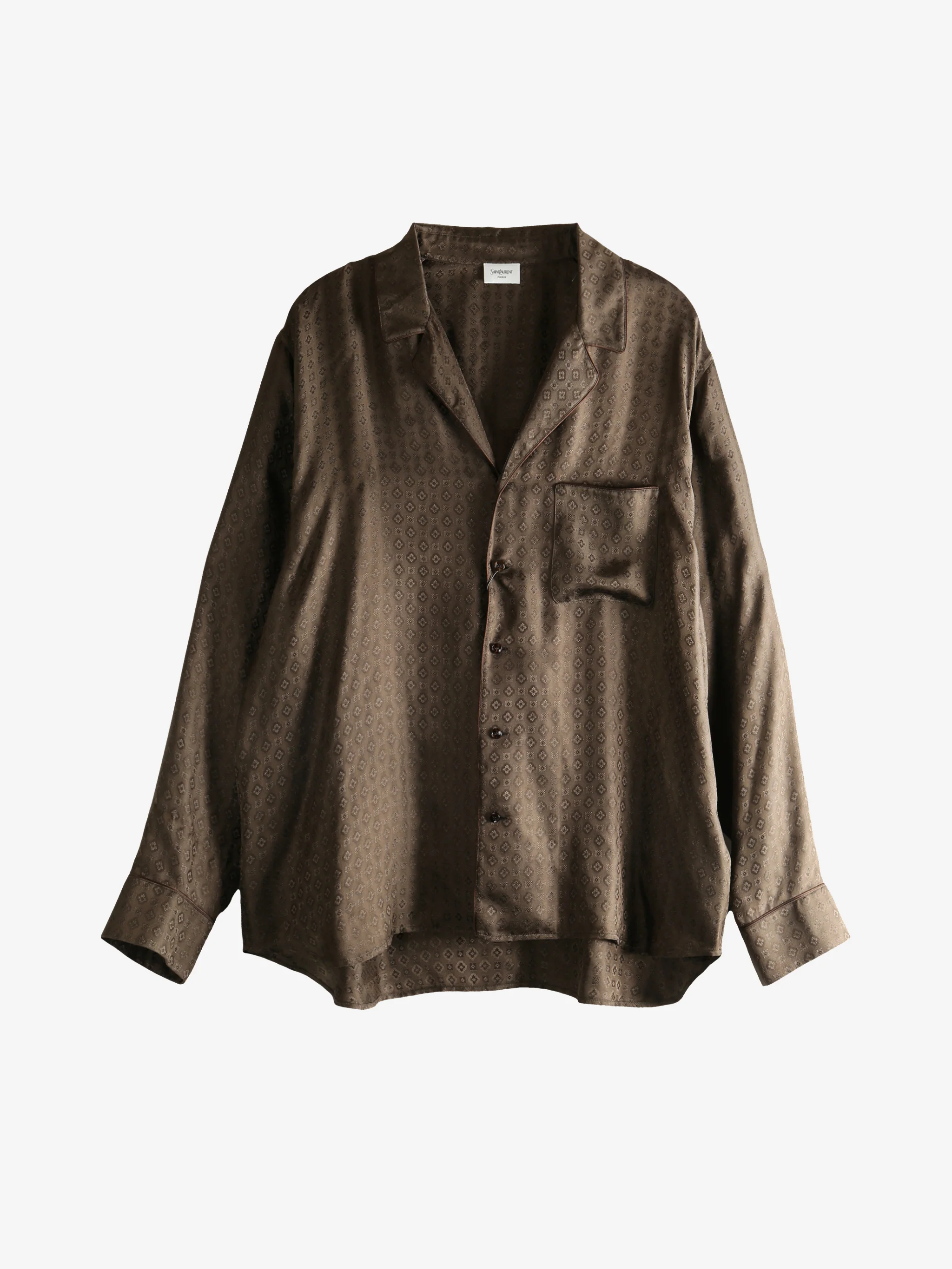 SAINT LAURENT - Men Notched Collar Pajama Shirt - Image 4