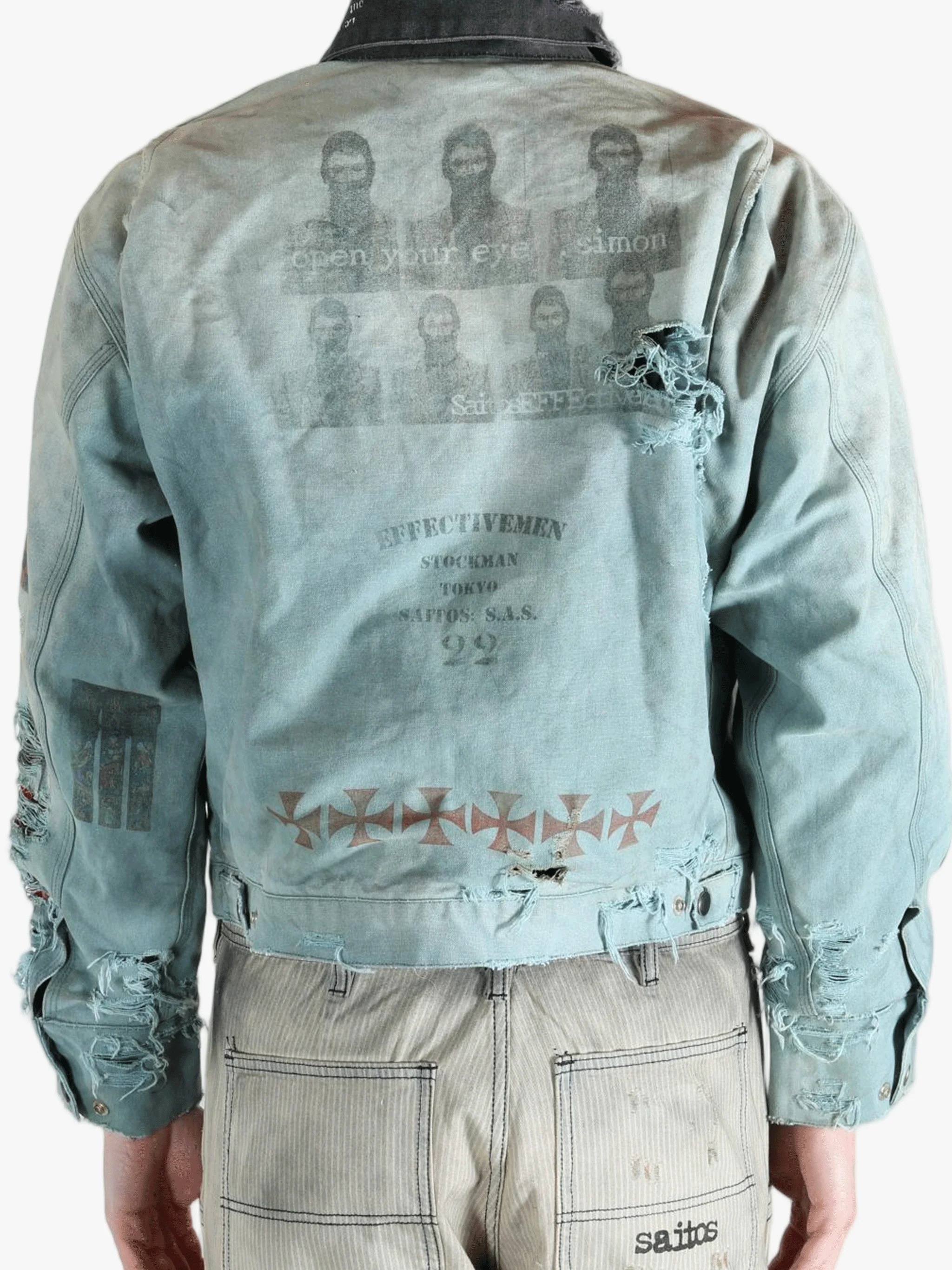 SAITOS - Men Distressed Work Jacket - Image 3