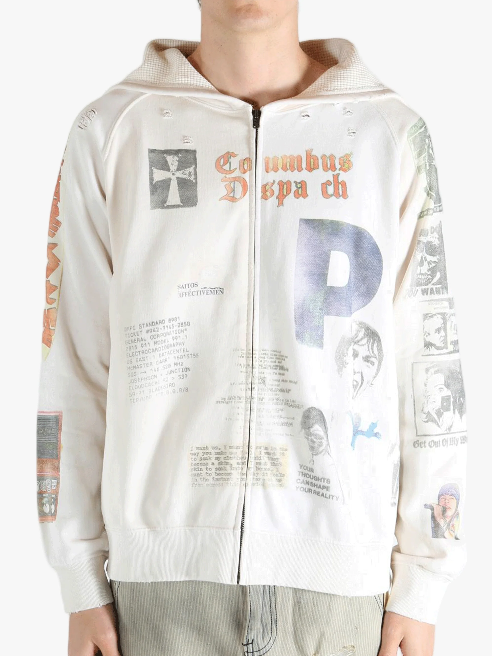SAITOS - Men Long Live Rock Zip Hoodie