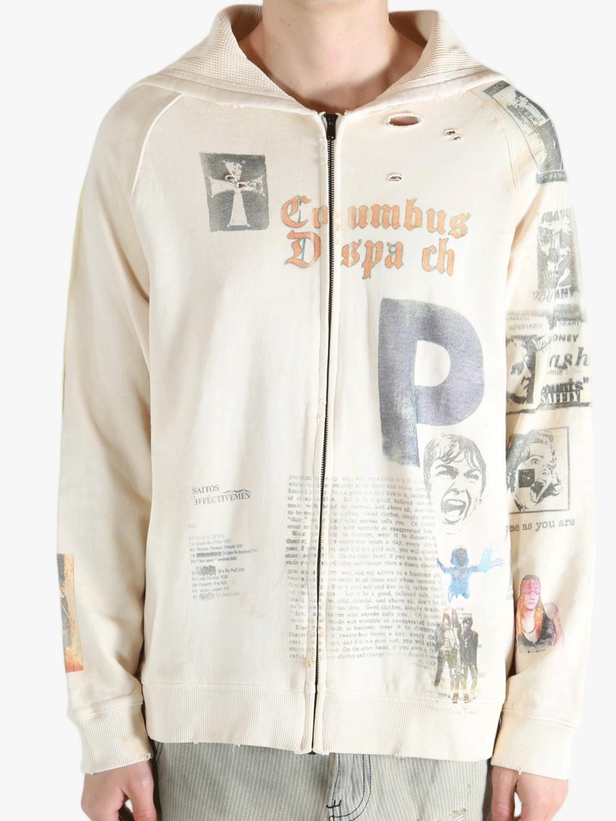 SAITOS - Men Long Live Rock Zip Hoodie