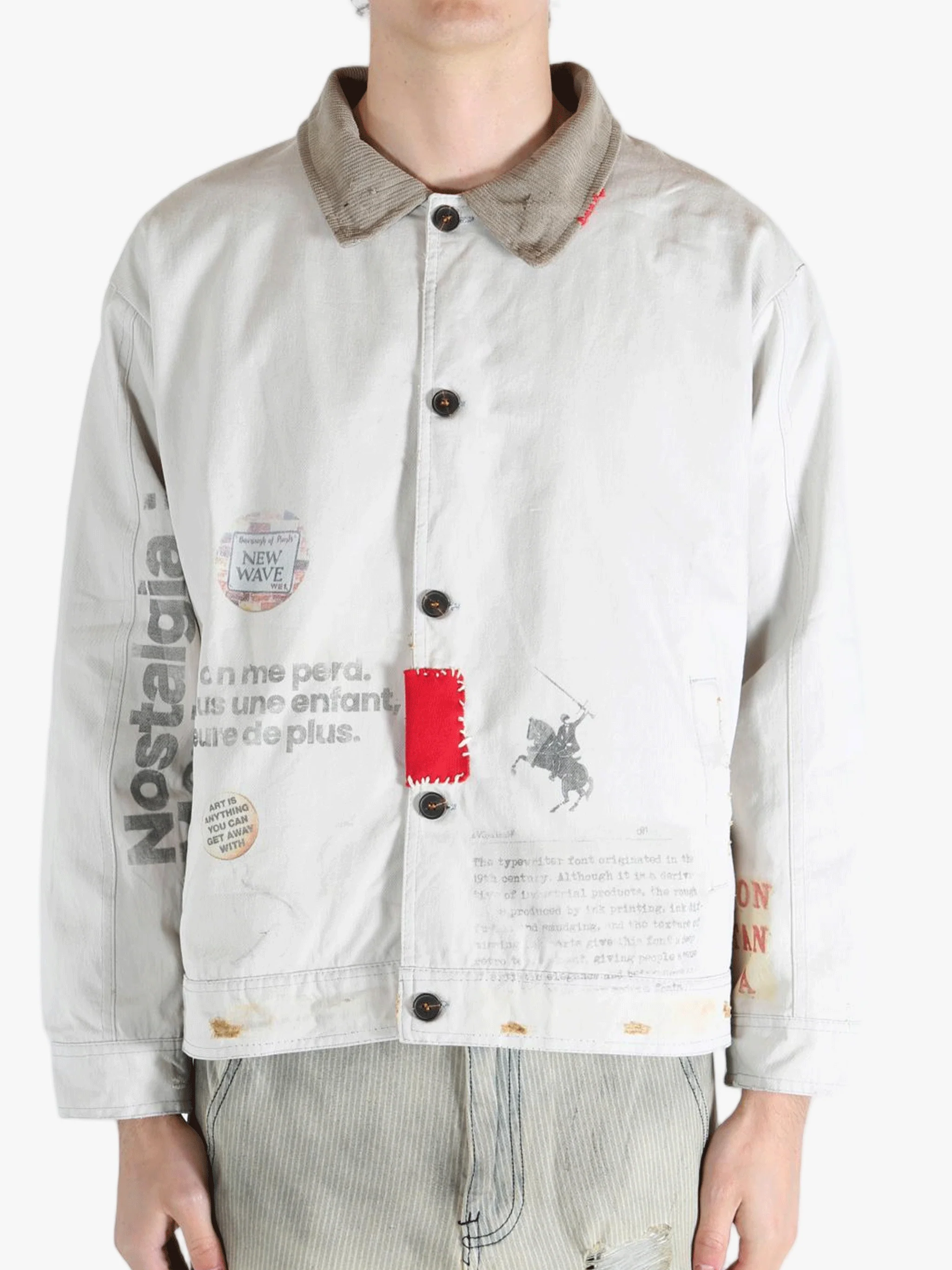 SAITOS - Men Patchwork Print Jacket