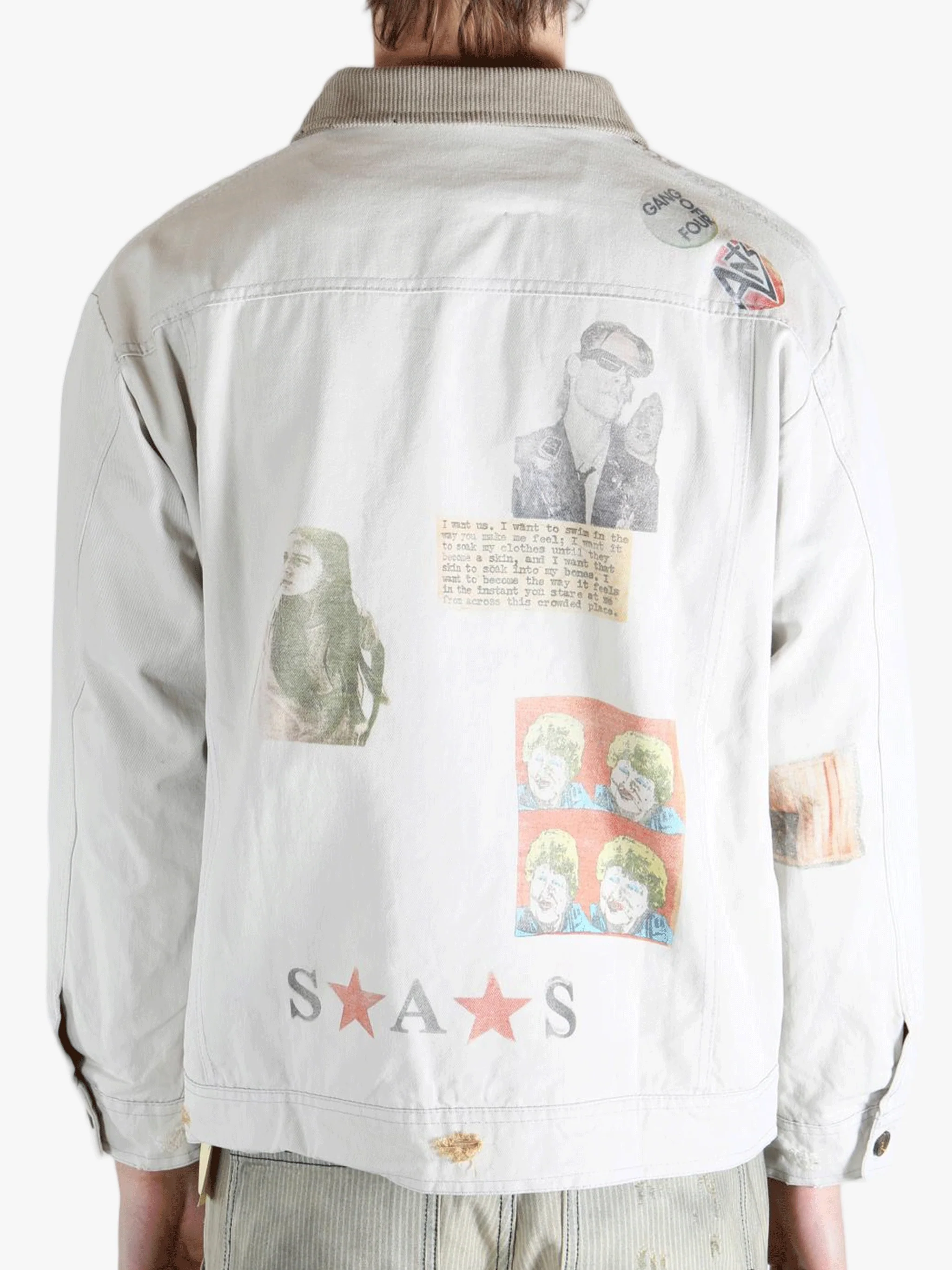 SAITOS - Men Patchwork Print Jacket - Image 3