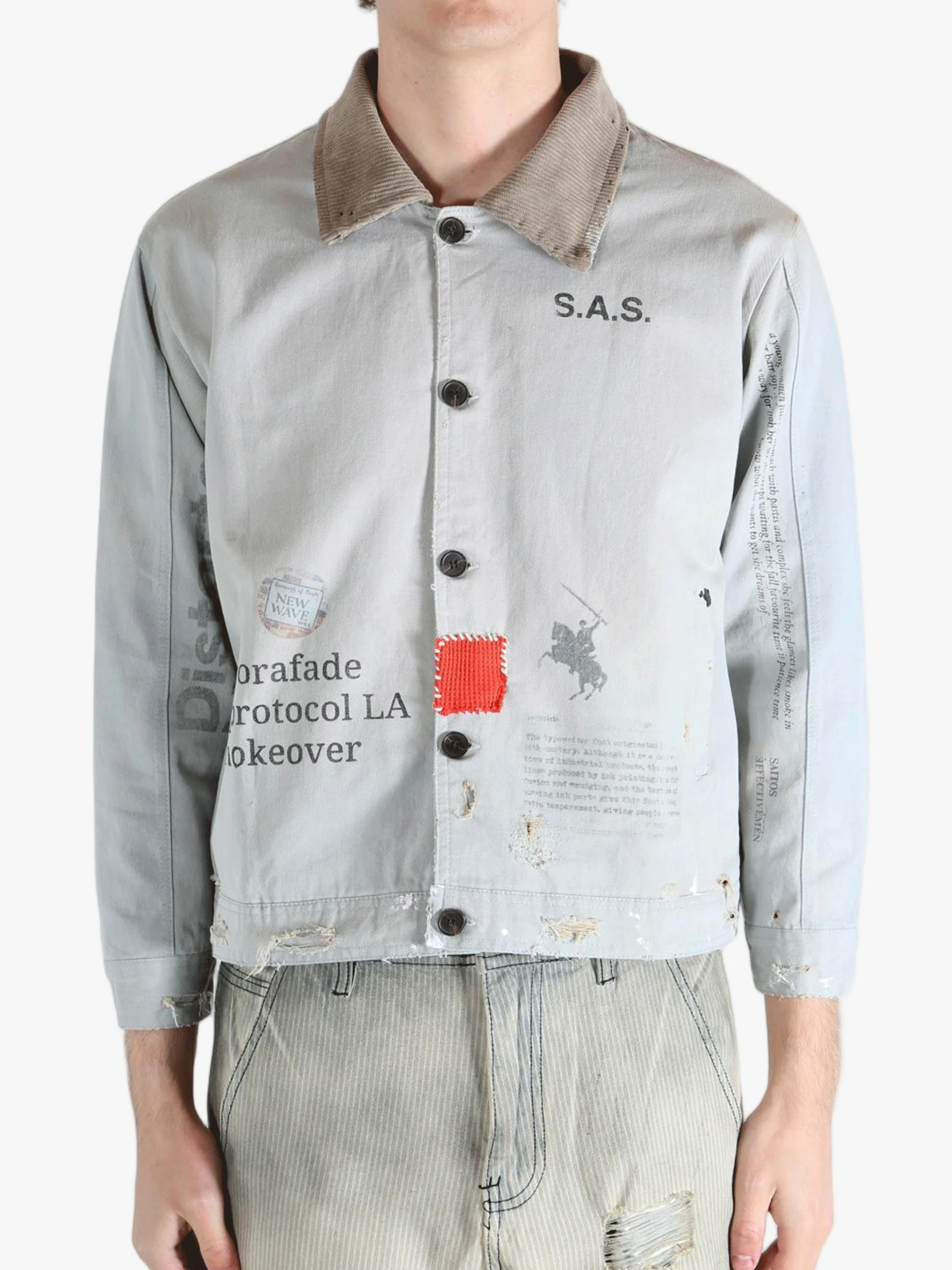 SAITOS - Men Patchwork Print Jacket