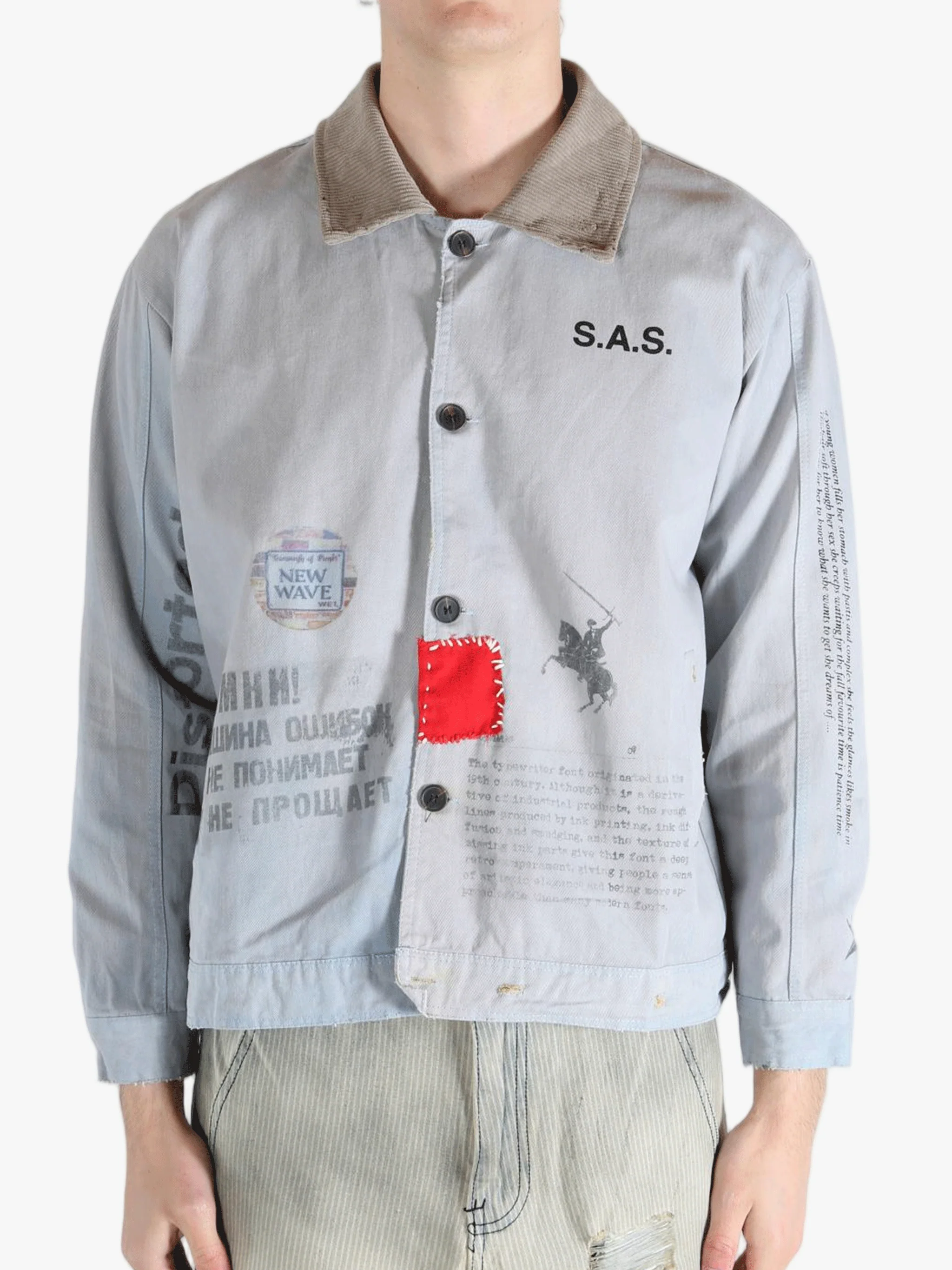 SAITOS - Men Patchwork Print Jacket