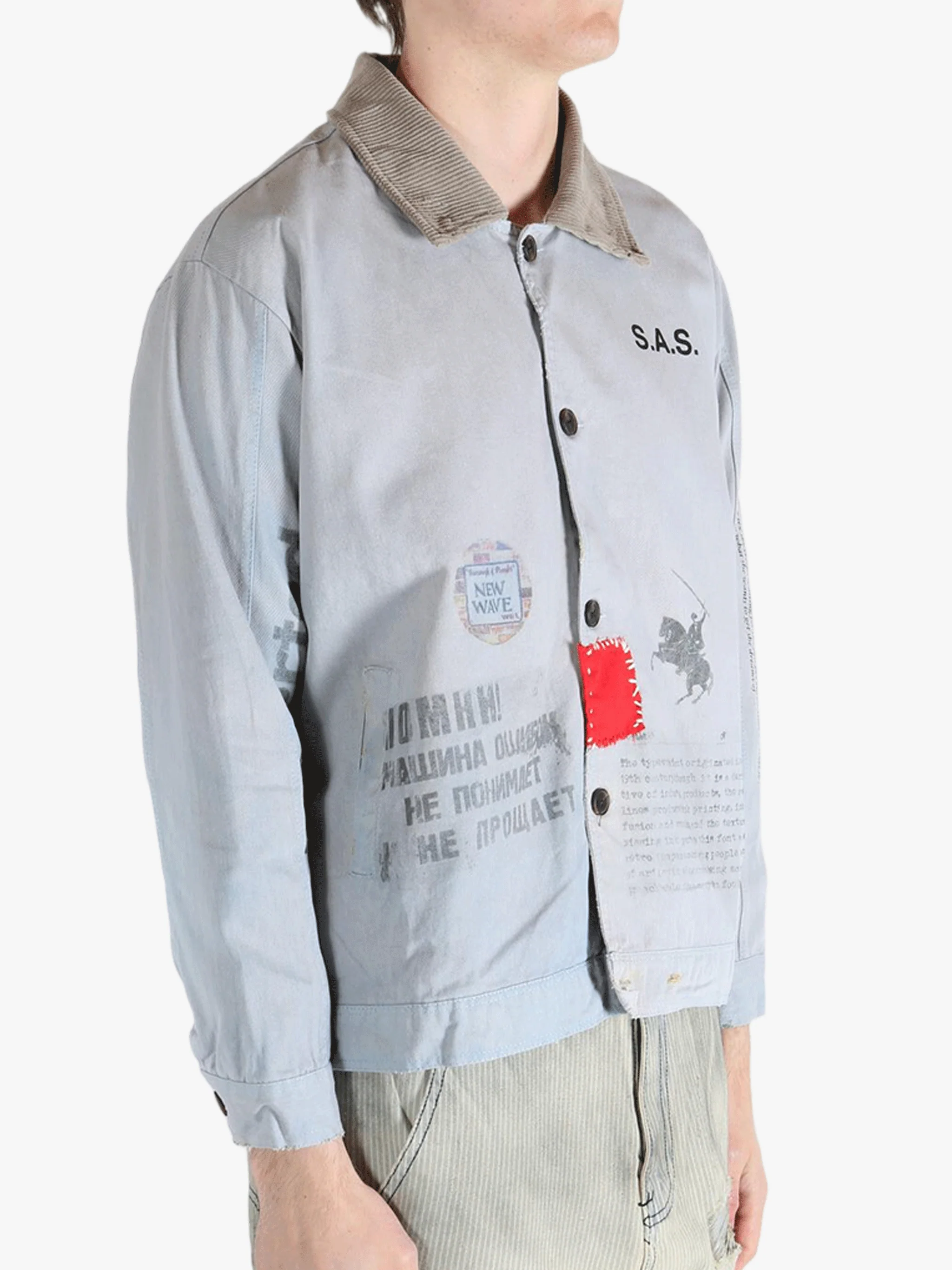 SAITOS - Men Patchwork Print Jacket - Image 2