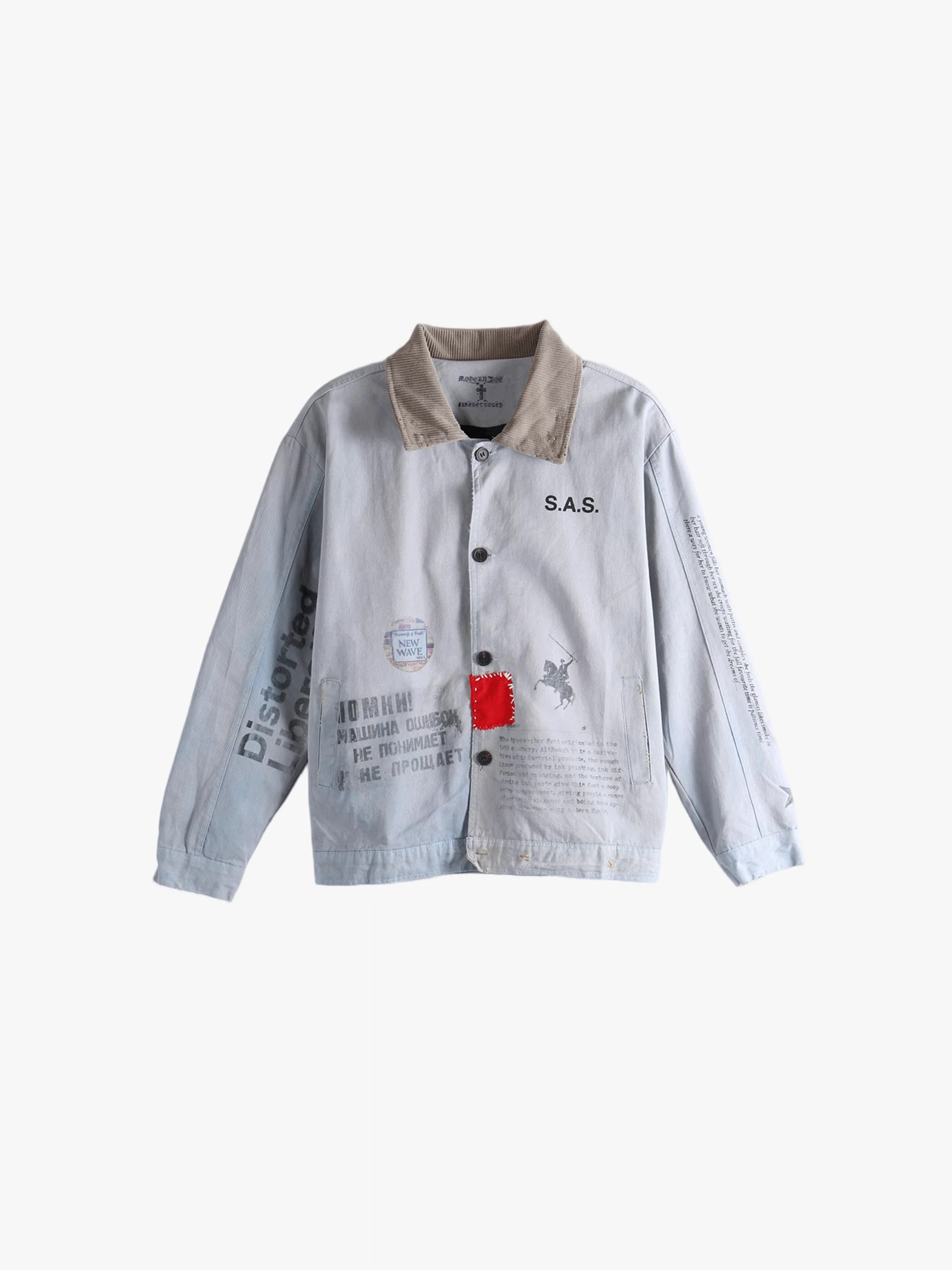 SAITOS - Men Patchwork Print Jacket - Image 4