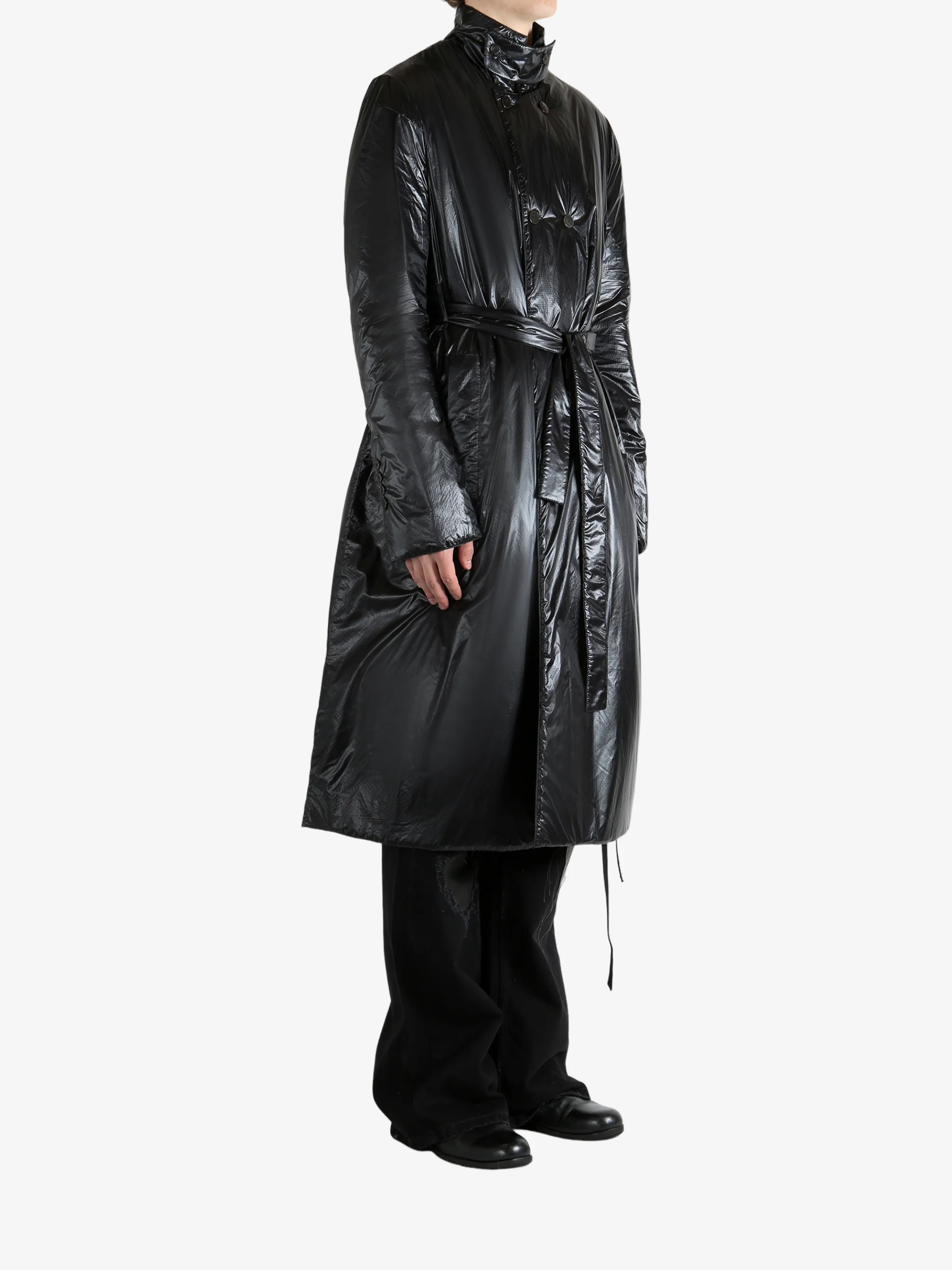 SAPIO - Men Long Belted Quilted Coat - Image 2