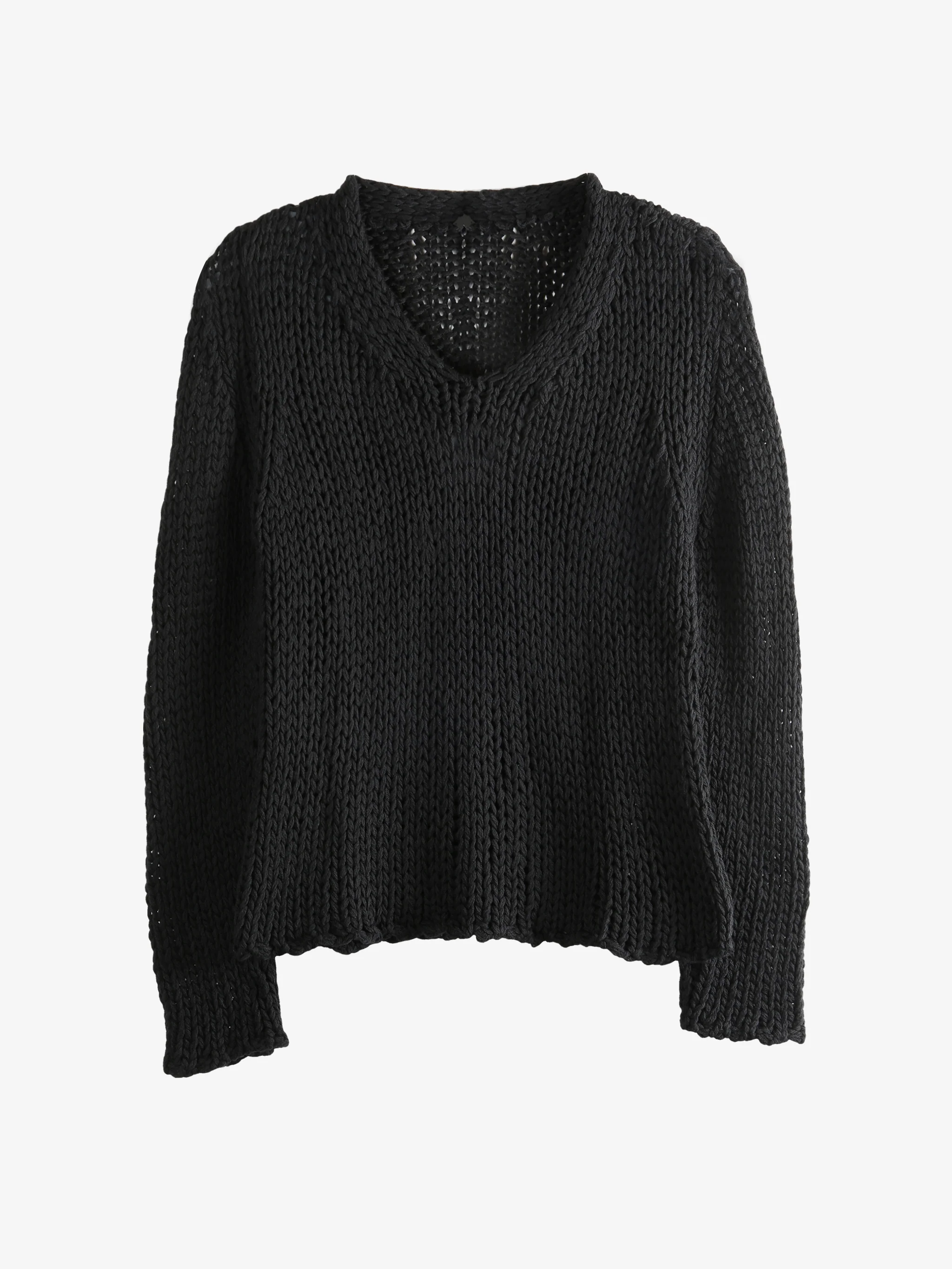 SAPIO - Men Open Knit V Neck Sweater - Image 4