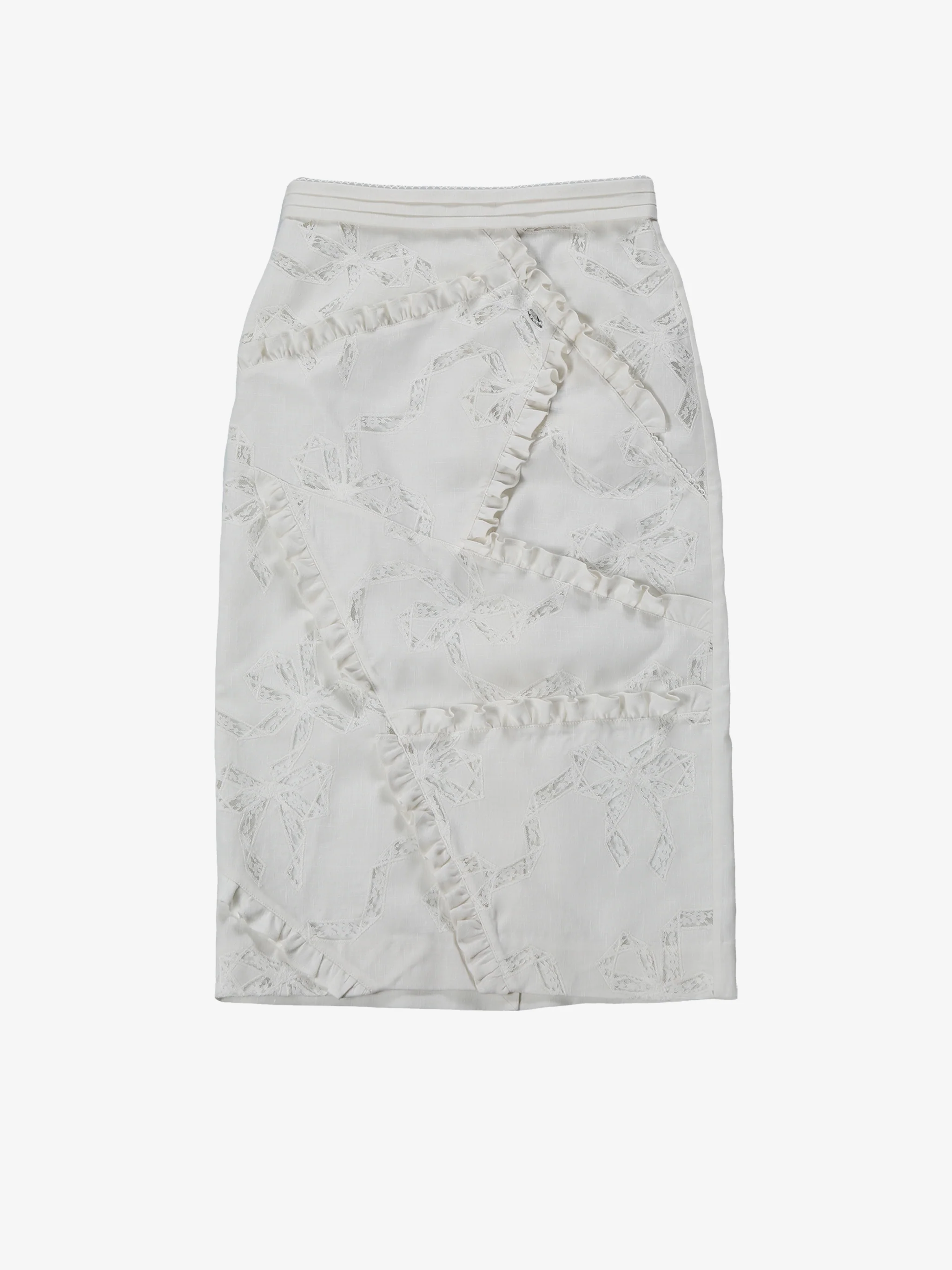 SHUSHU/TONG - Women Cutout Bow Patchwork Skirt - Image 4