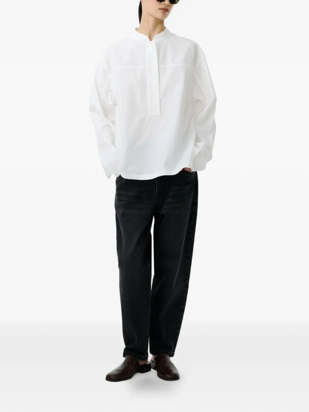 STUDIO NICHOLSON - Women  Half Placket Shirt - Image 2