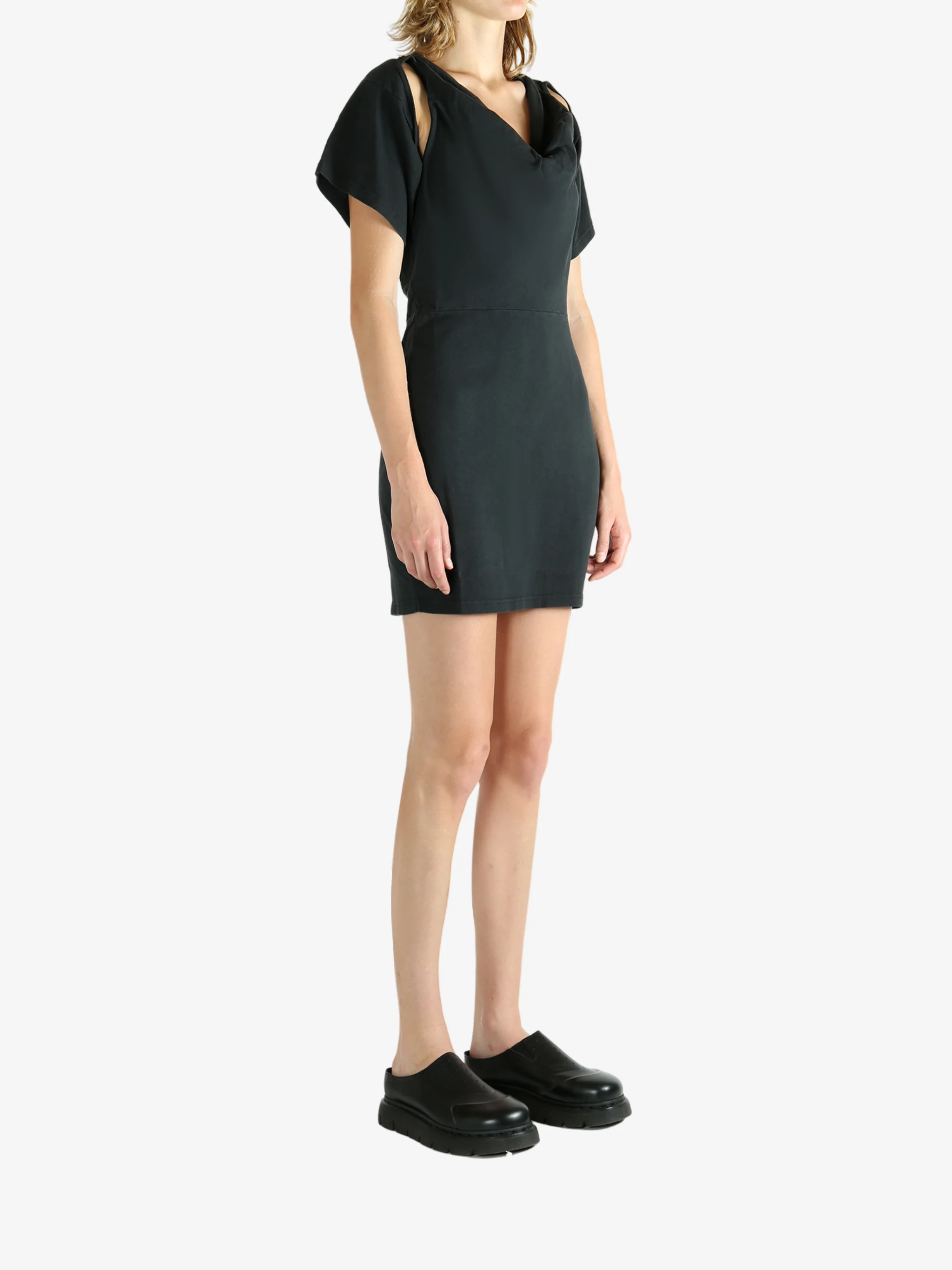 ALEXANDER WANG - Women Deconstructed Cowl Neck Mini Dress - Image 2