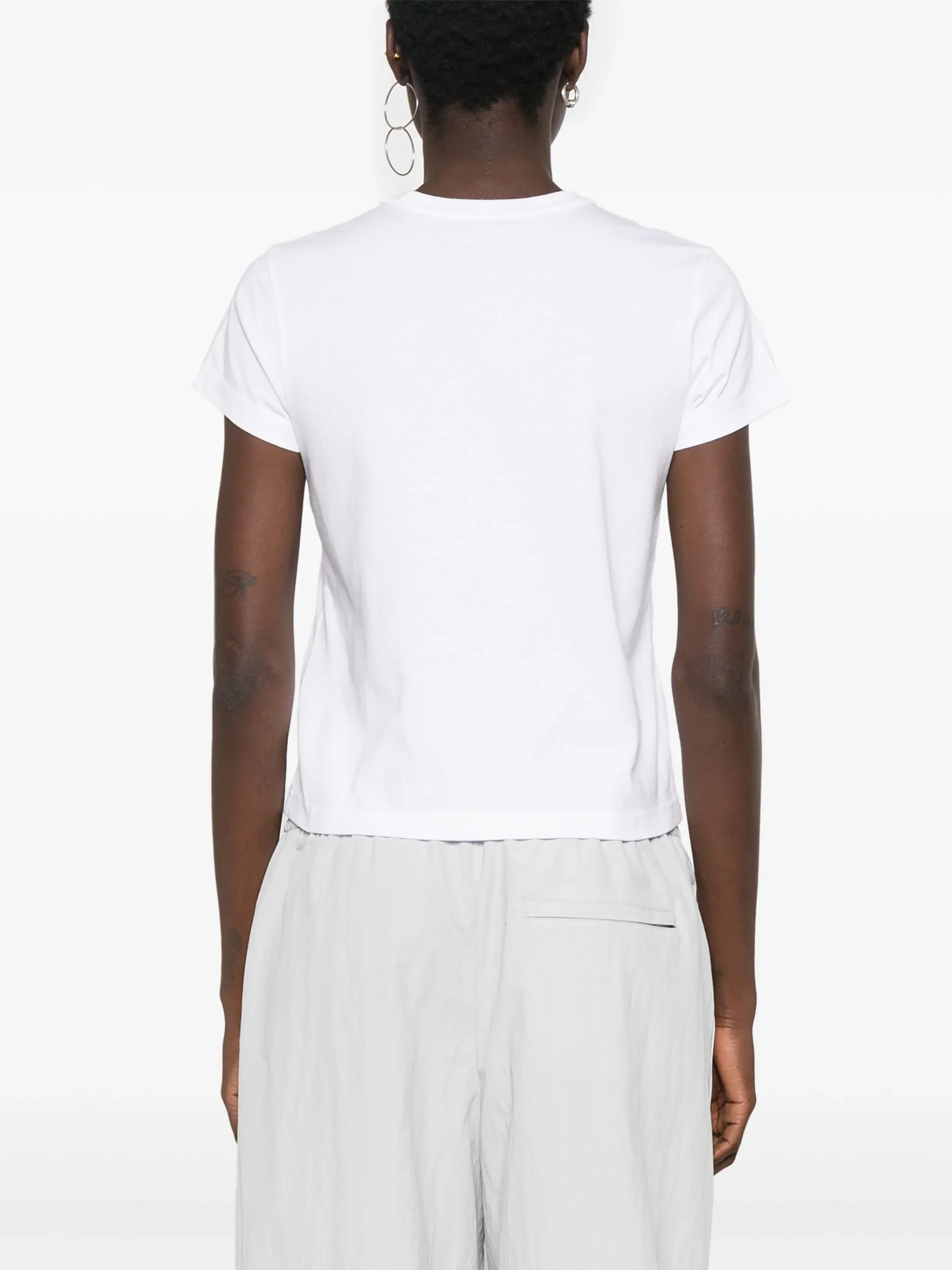 ALEXANDER WANG - Women Essential Jersey Puff Logo Shrunk Tee - Image 3