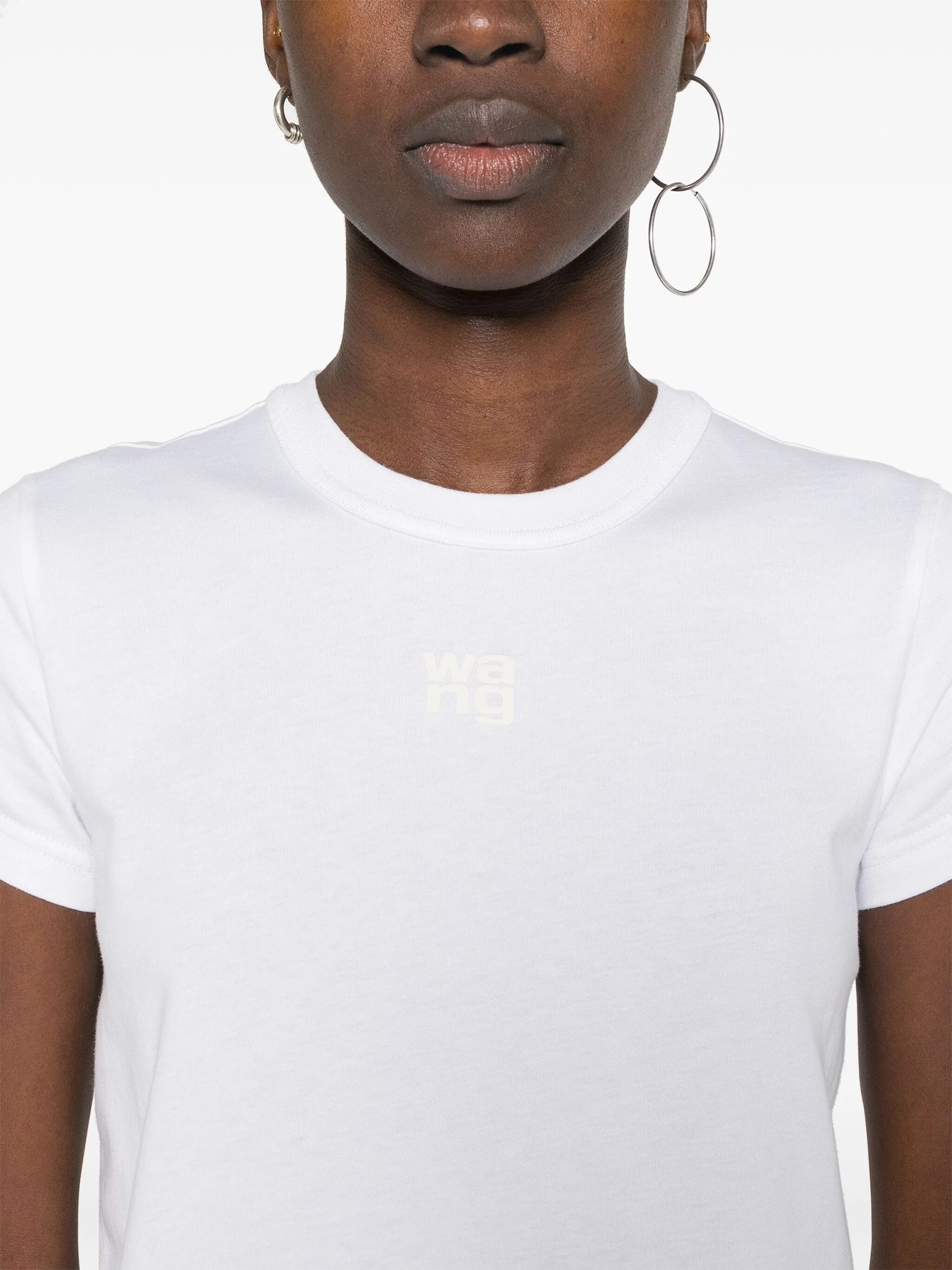 ALEXANDER WANG - Women Essential Jersey Puff Logo Shrunk Tee - Image 4