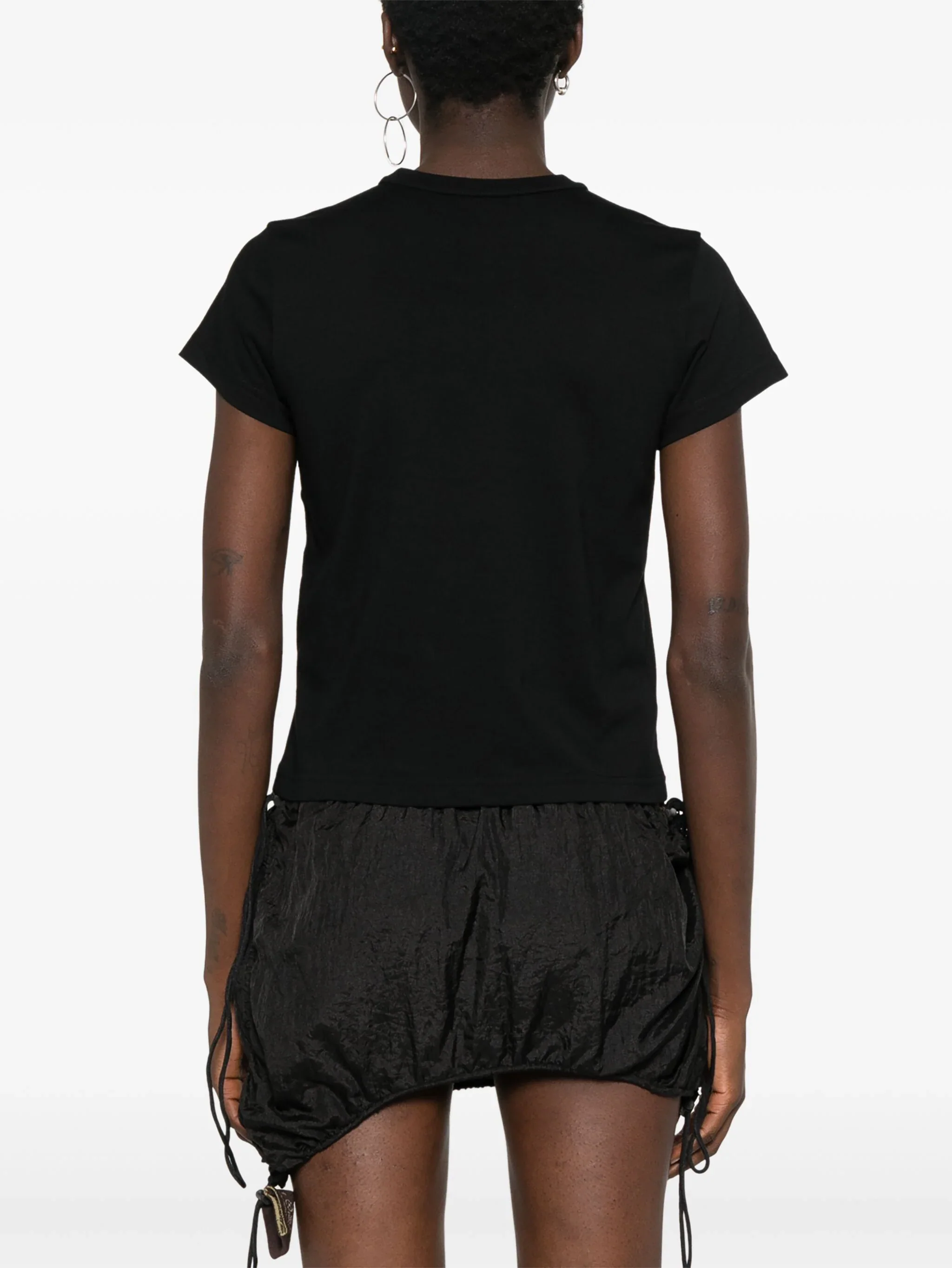ALEXANDER WANG - Women Puff Logo & Bound Neck Tee Essential JSY Shrunk - Image 3