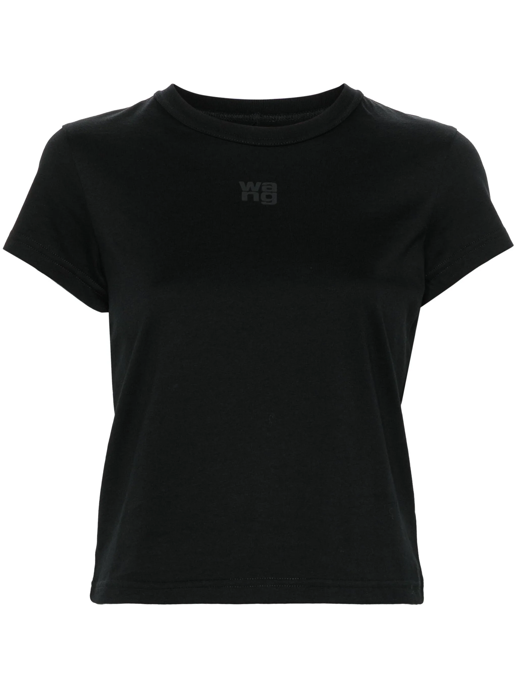 ALEXANDER WANG - Women Puff Logo & Bound Neck Tee Essential JSY Shrunk - Image 5
