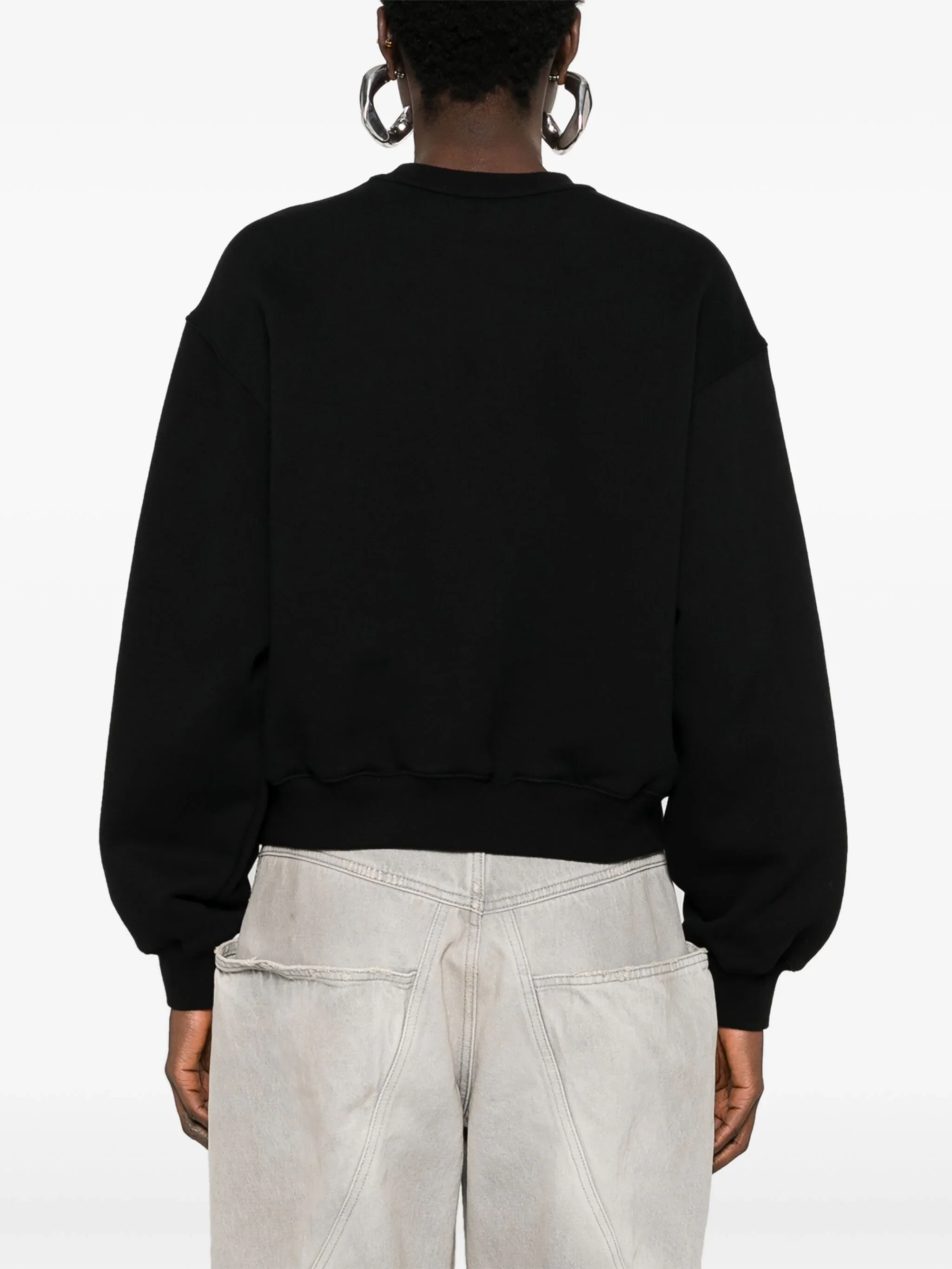 ALEXANDER WANG - Women Puff Paint Logo Essential Terry Crew Sweatshirt - Image 4