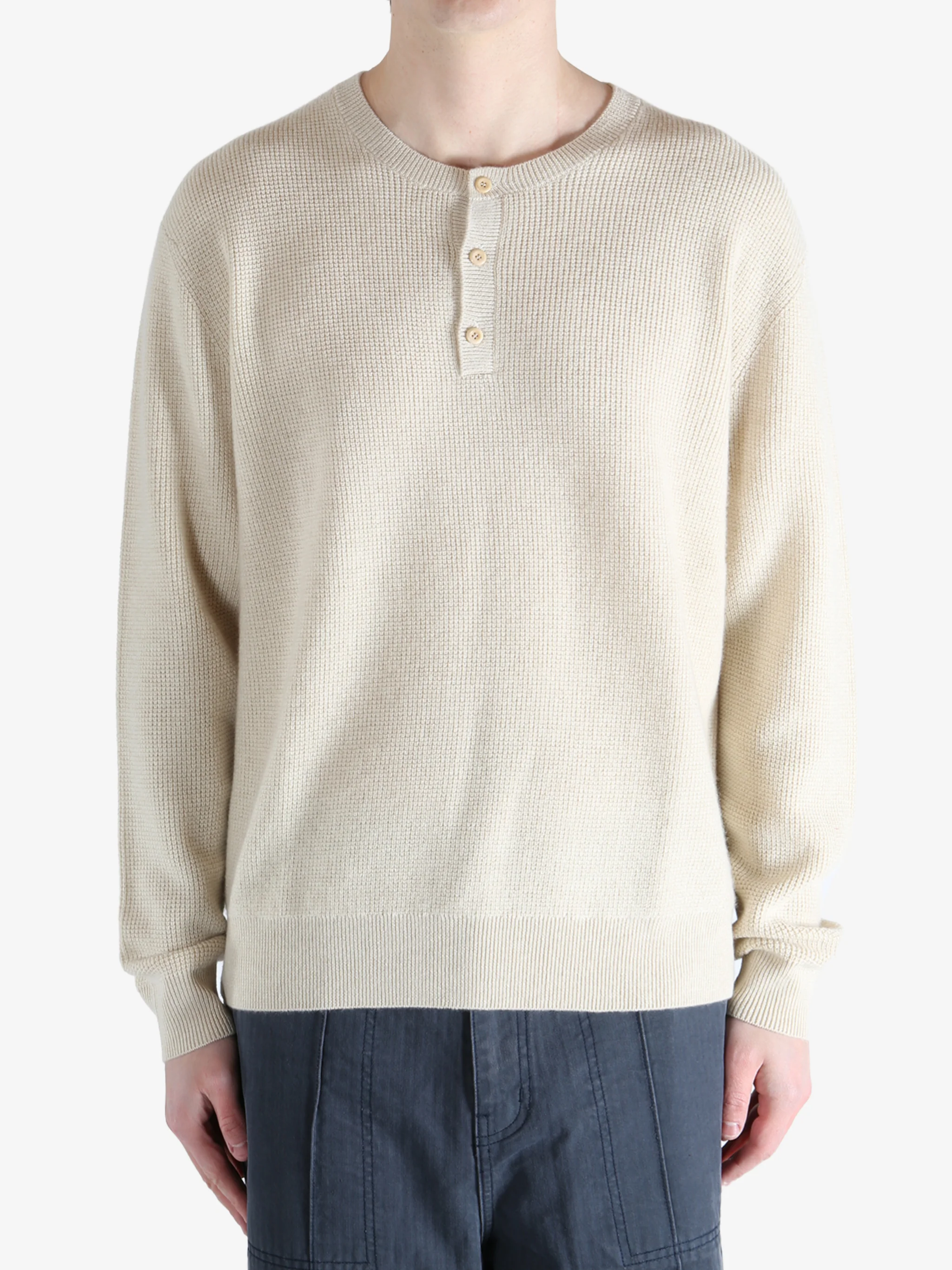 THE ELDER STATESMAN - Men Waffle Thermal Henley