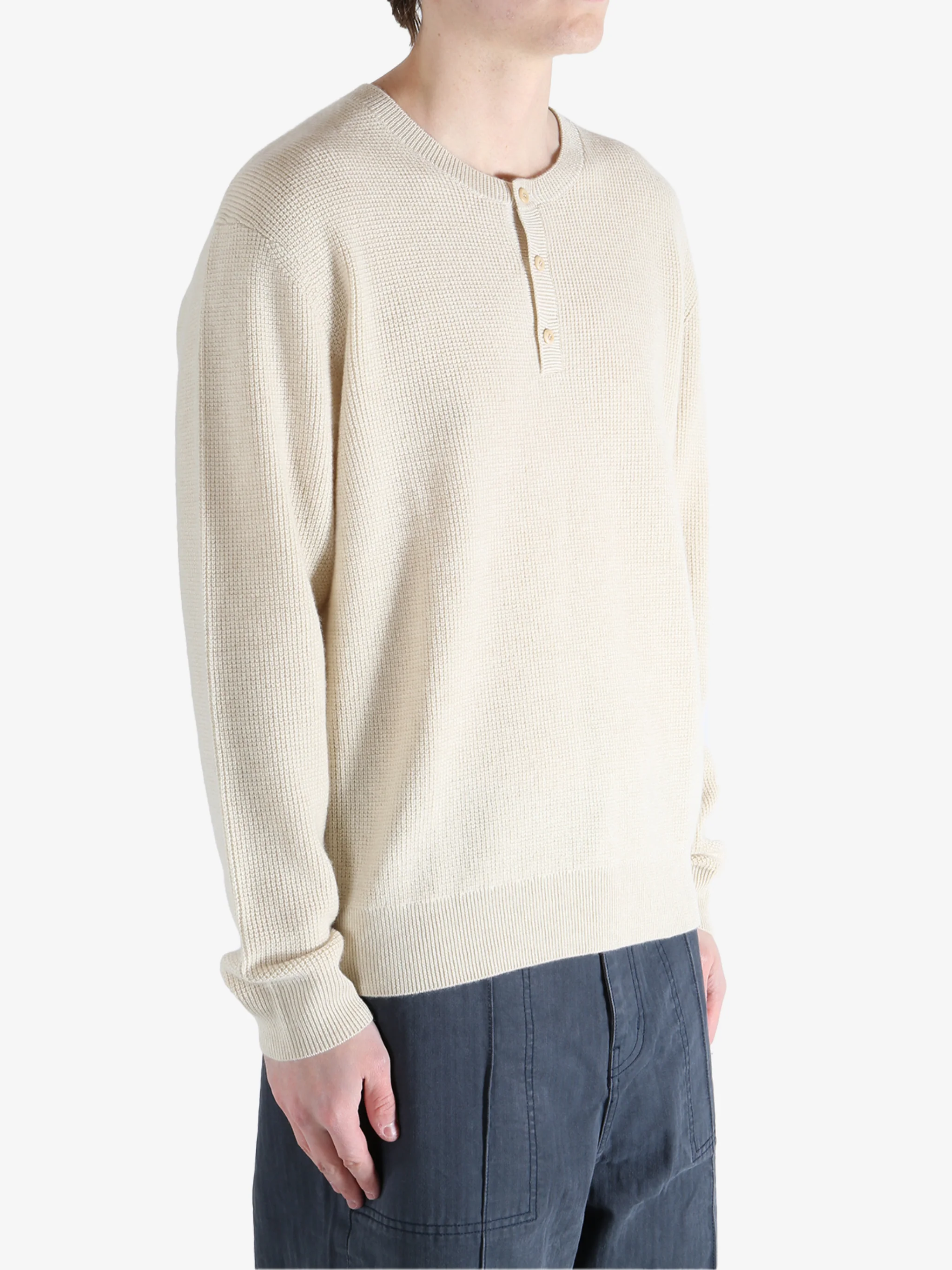 THE ELDER STATESMAN - Men Waffle Thermal Henley - Image 2