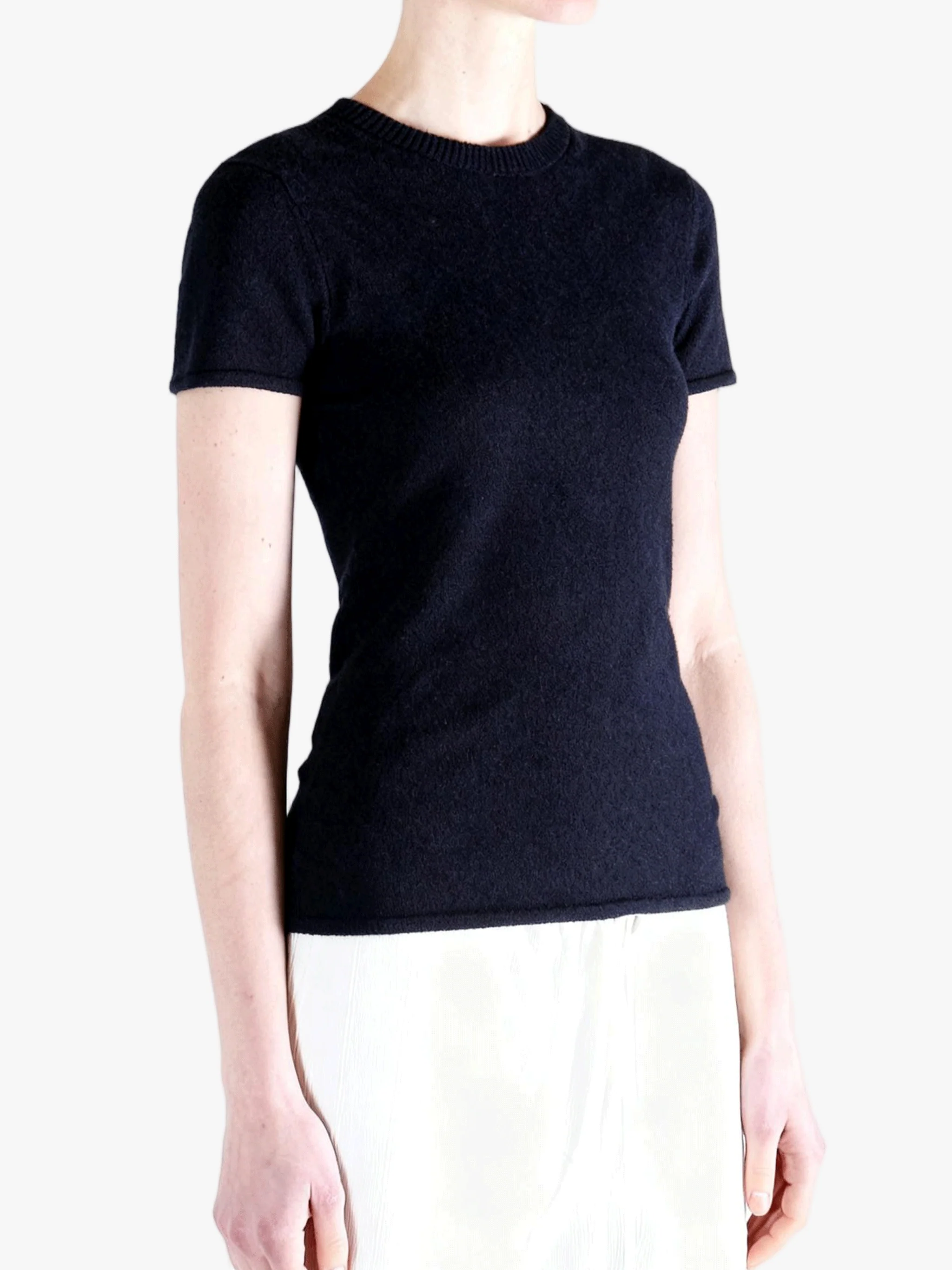 THE ELDER STATESMAN - Women Pebble Pearl Knit Tee - Image 2