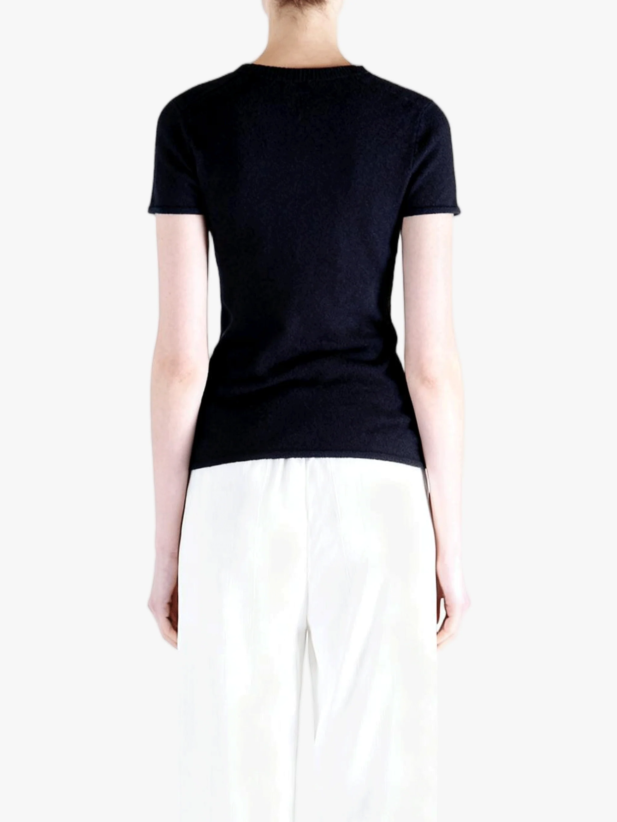 THE ELDER STATESMAN - Women Pebble Pearl Knit Tee - Image 3