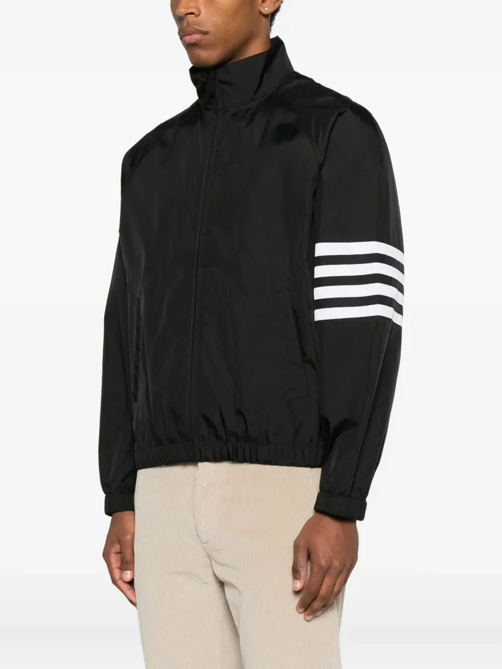 THOM BROWNE - Men 4 Bar In Shiny Ripstop Zip Front Raglan Track Jacket - Image 2